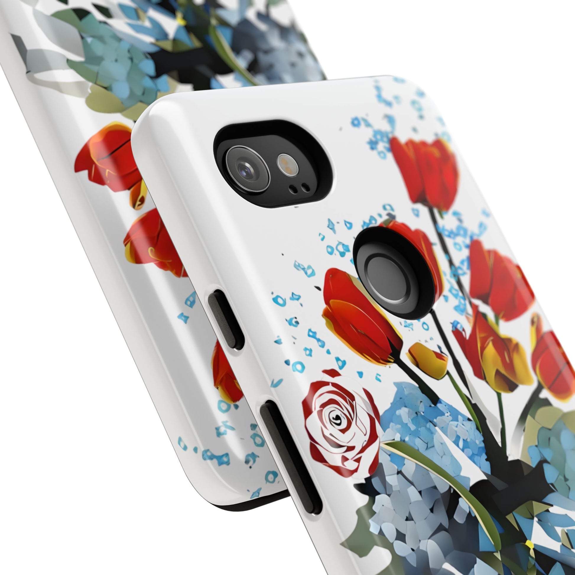 Bouquet Brilliance - Artistic Floral Google Pixel 2XL Tough Phone Case - Vibrant Tulip, Rose & Hydrangea Design