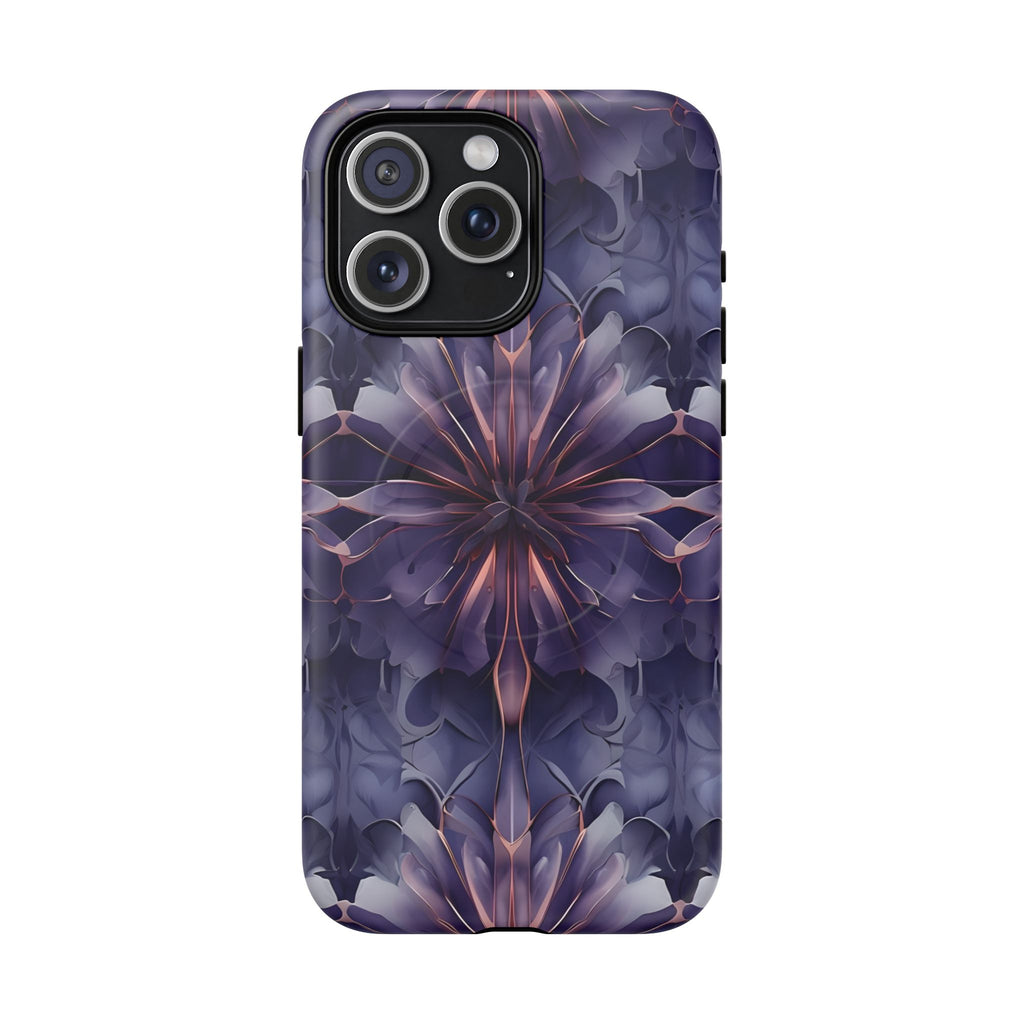 Twilight Tapestry - iPhone 15 Pro Max MagSafe Phone Case - Purple Kaleidoscope Design