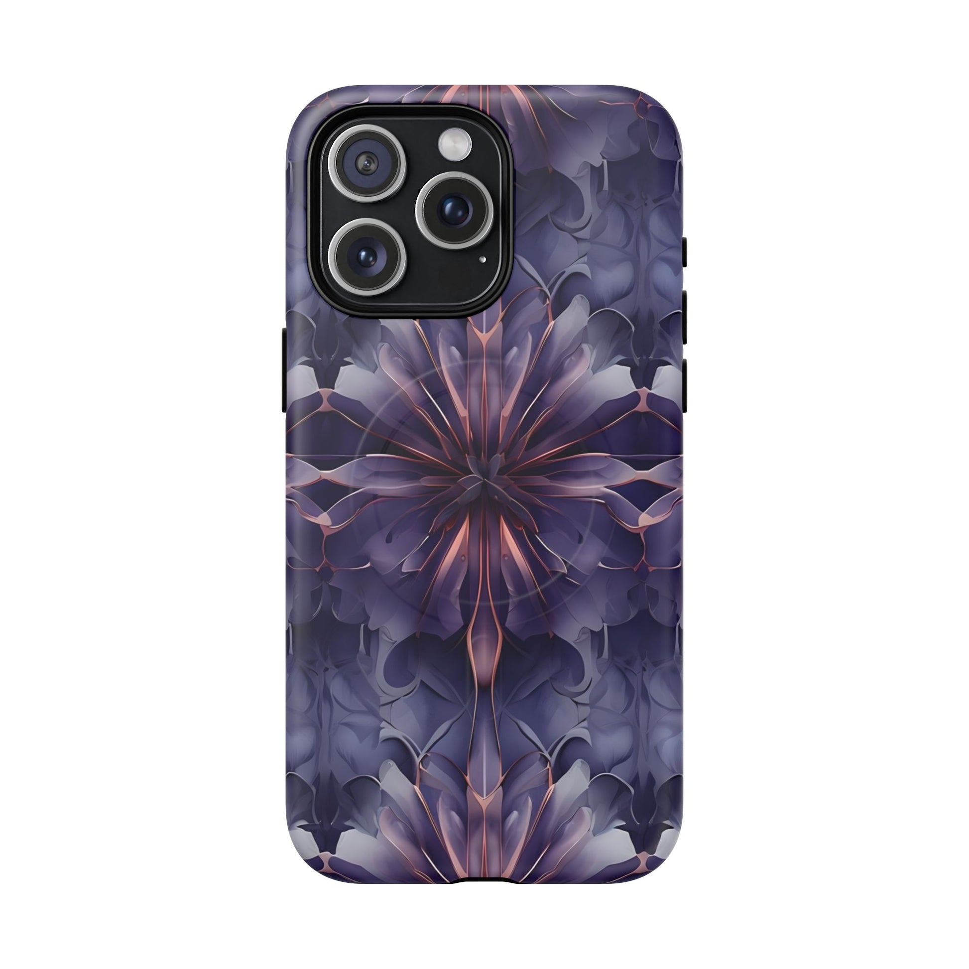 Twilight Tapestry - iPhone 15 Pro Max MagSafe Phone Case - Purple Kaleidoscope Design