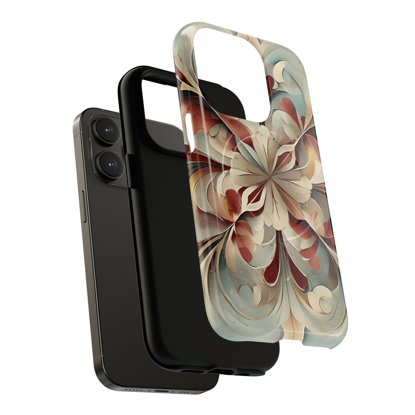 Vintage Baroque Blossom - Ornate Floral Art iPhone MagSafe Phone Case - Elegant Baroque-Inspired Design