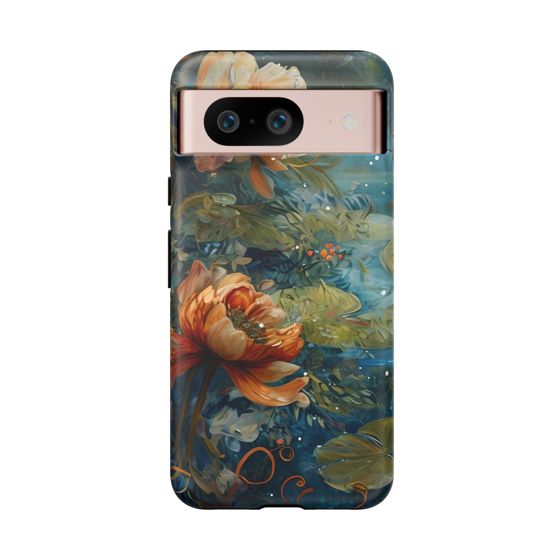 Waterlily Nocturne Tough Case for Google Pixel 8- Premium Artistic Shockproof Cover, Elegant Protective Phone Case
