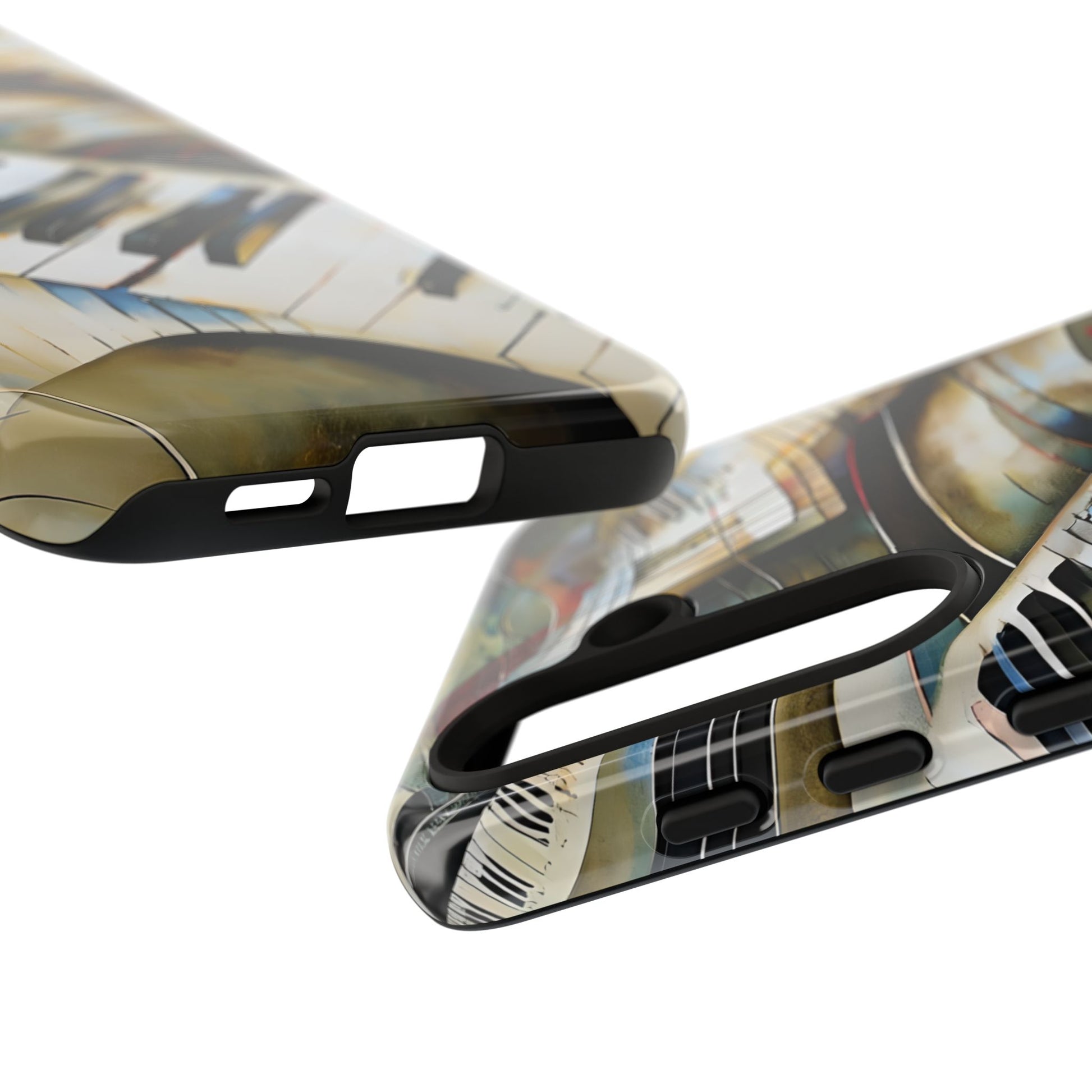 Ivory Cascade Abstract Keyboard Music Tough Case for Samsung Galaxy S24- Shockproof Phone Cover