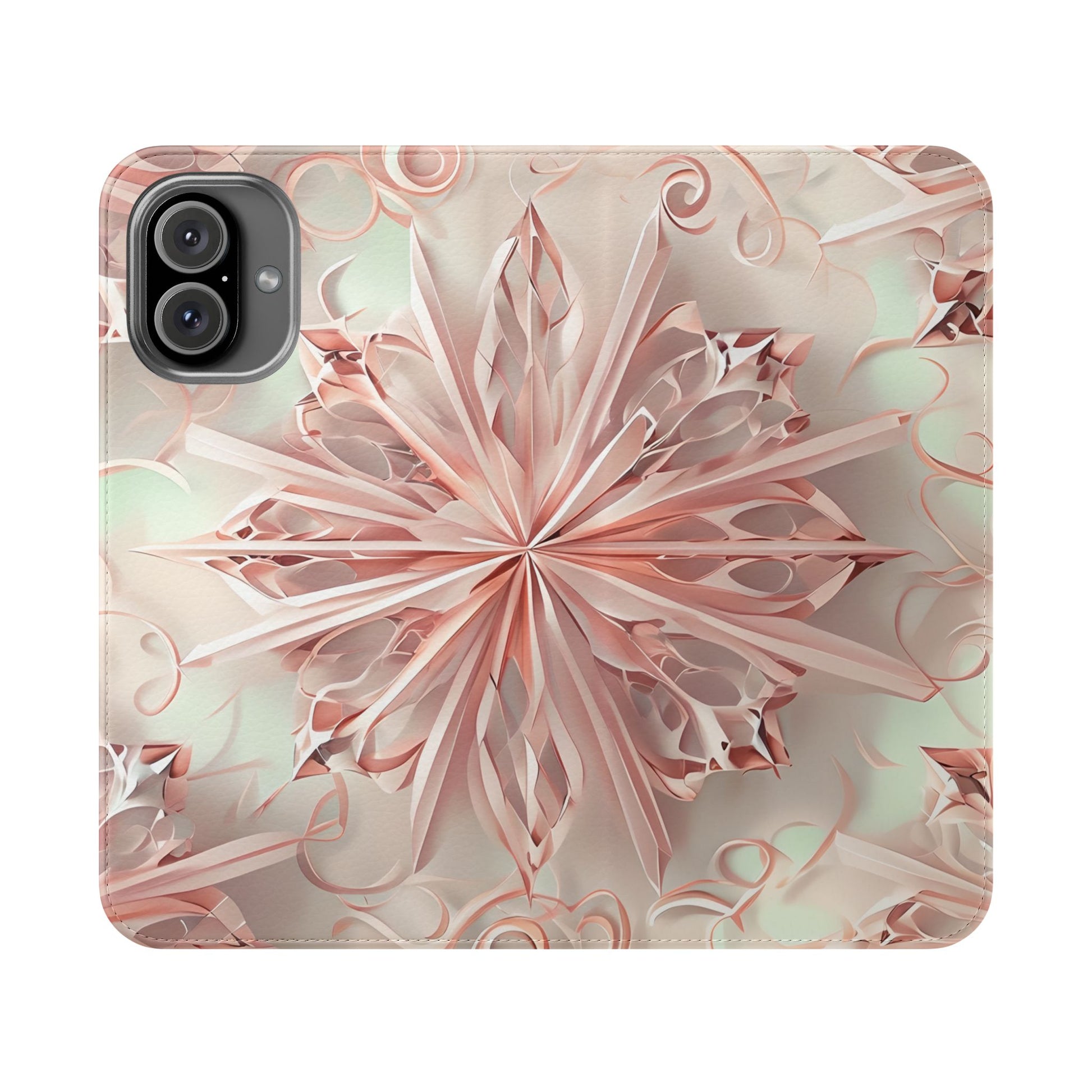 Blush Frost - Abstract Wallet Phone Case for iPhone 16 Plus