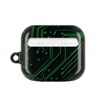 Green Circuit Grid AirPods Case