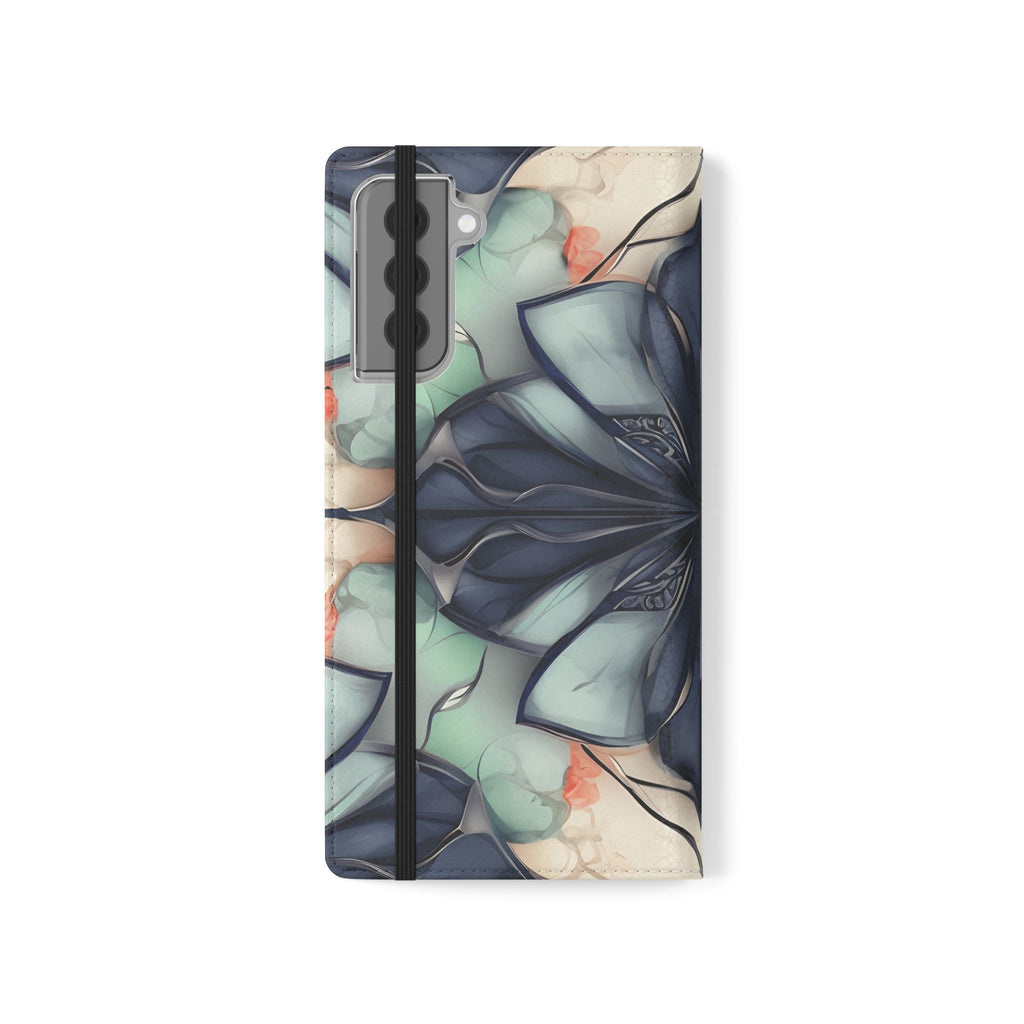 Midnight Mosaic - Abstract Floral Flip Phone Case for Samsung Galaxy S21 Plus