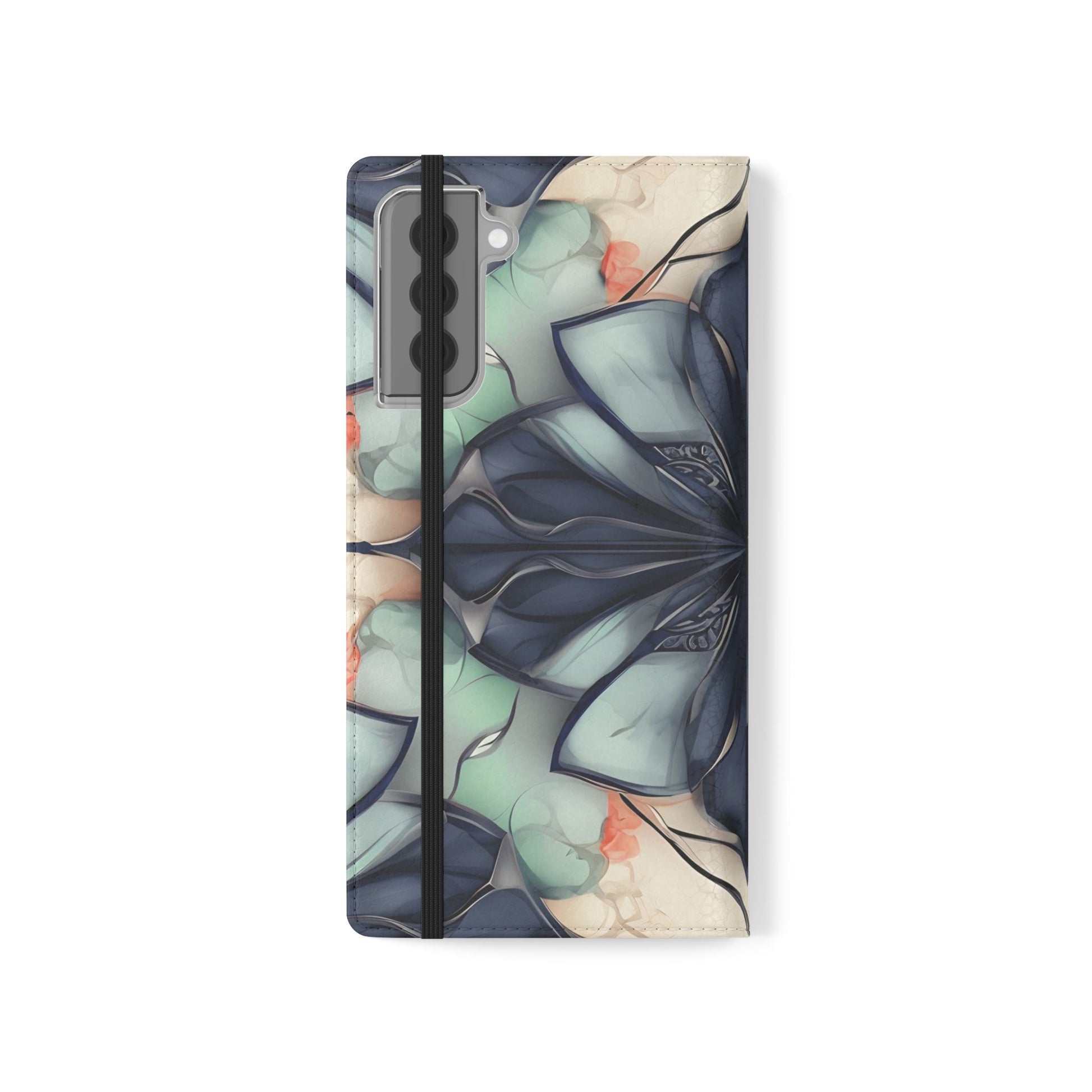 Midnight Mosaic - Abstract Floral Flip Phone Case for Samsung Galaxy S21 Plus