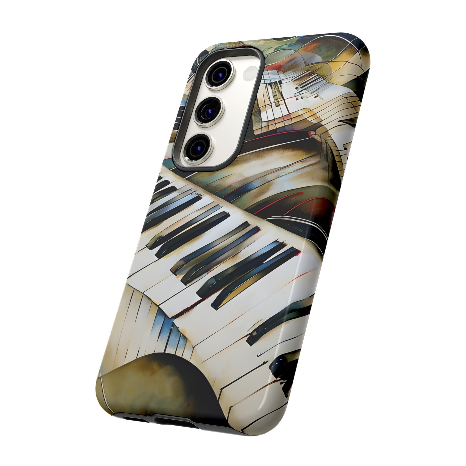 Ivory Cascade Abstract Keyboard Music Tough Case for Samsung Galaxy S23 - Shockproof Phone Cover