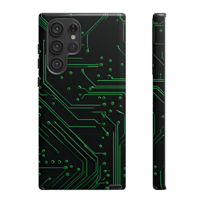 Green Circuit Grid Samsung Case