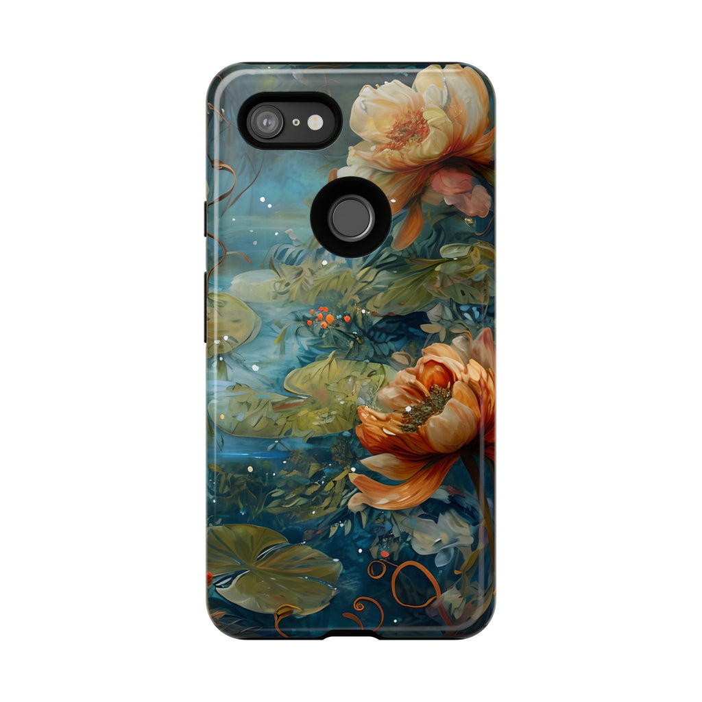 Waterlily Nocturne Tough Case for Google Pixel 3XL- Premium Artistic Shockproof Cover, Elegant Protective Phone Case