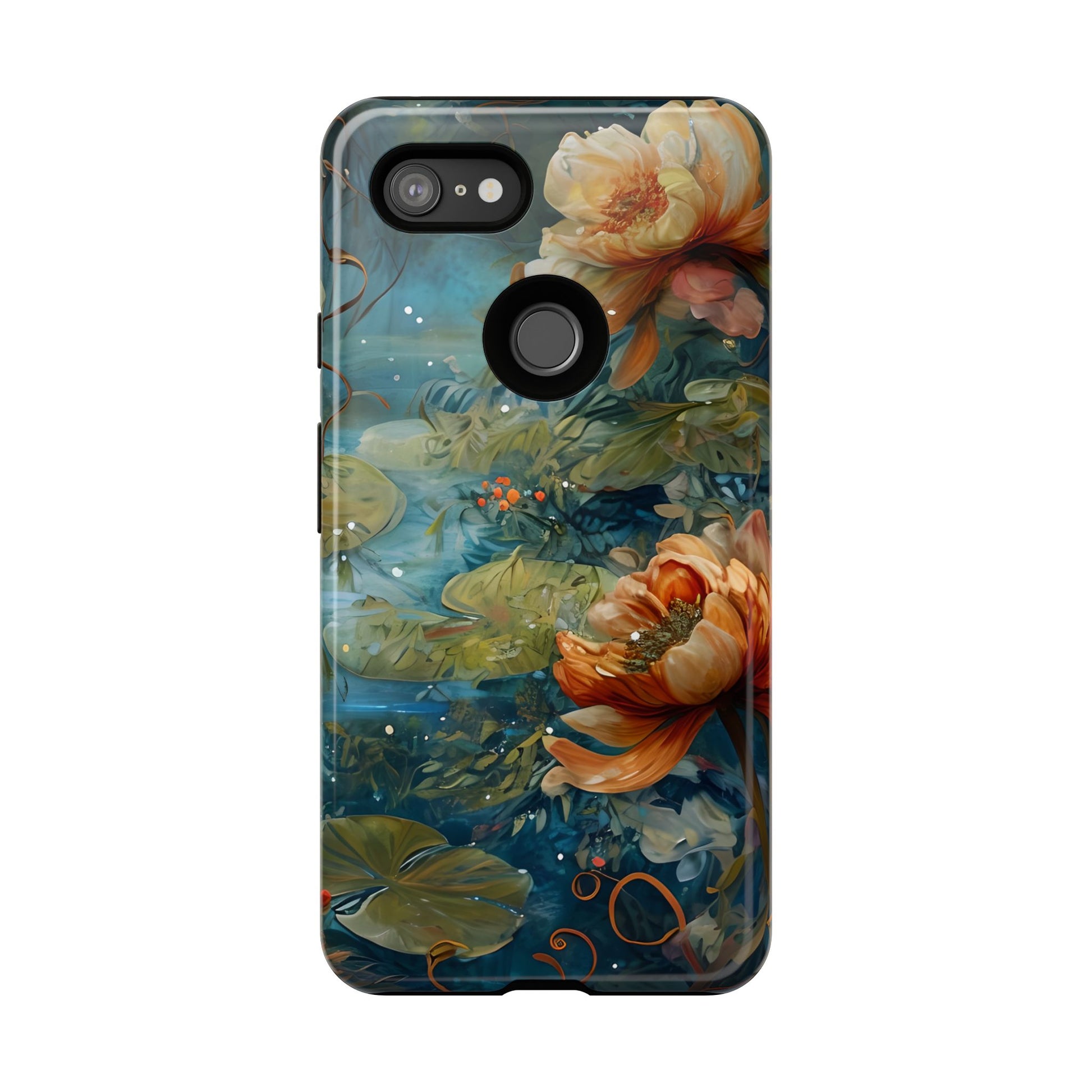 Waterlily Nocturne Tough Case for Google Pixel 3XL- Premium Artistic Shockproof Cover, Elegant Protective Phone Case