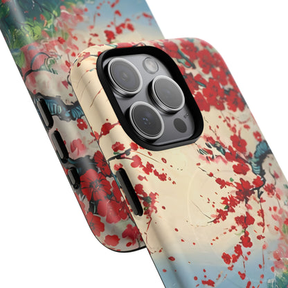 Crimson Blossom Lake iPhone MagSafe Case