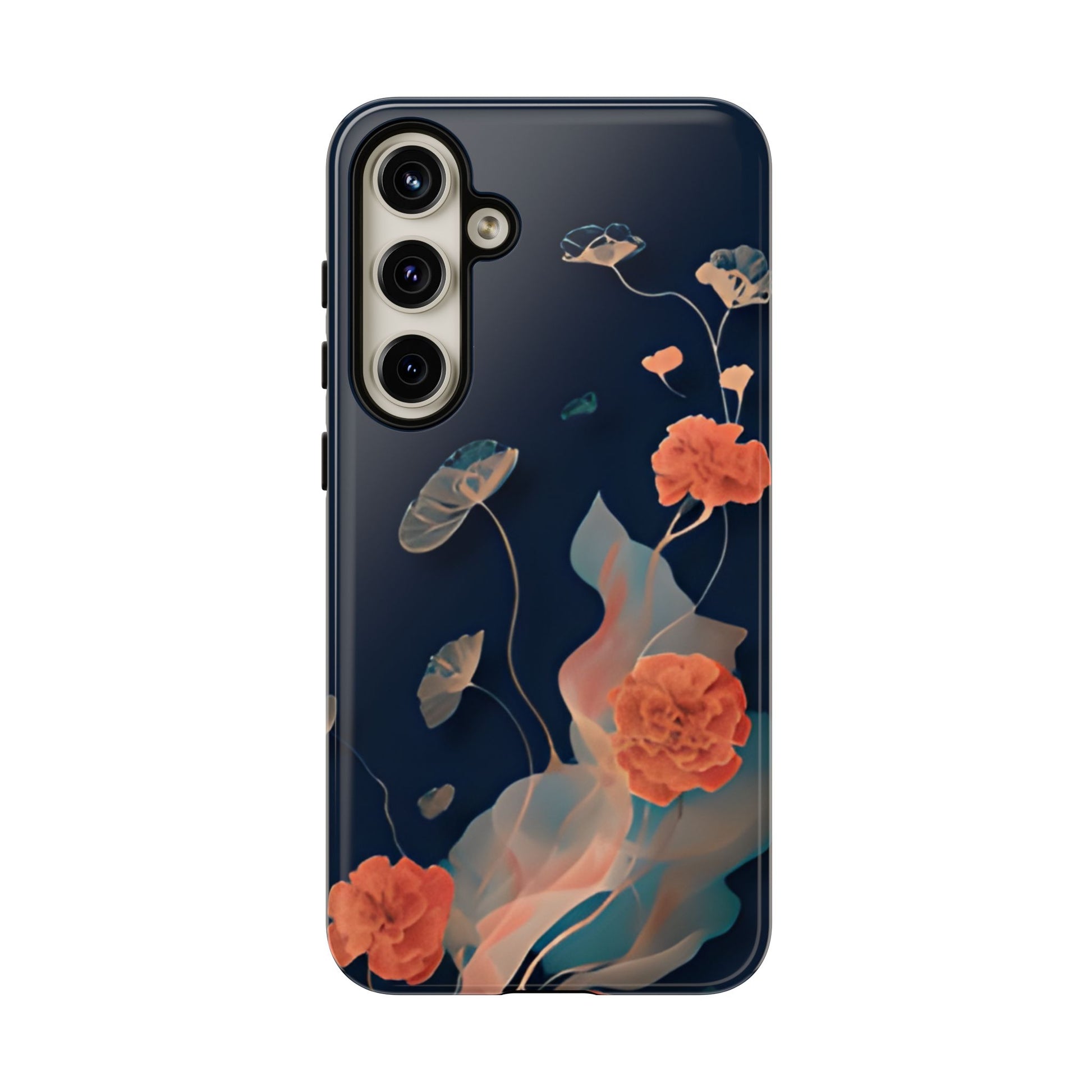 Lotus Reverie - Elegant Artistic Floral Samsung Galaxy S24 Plus Tough Phone Case - Painterly Lotus Blossom Design