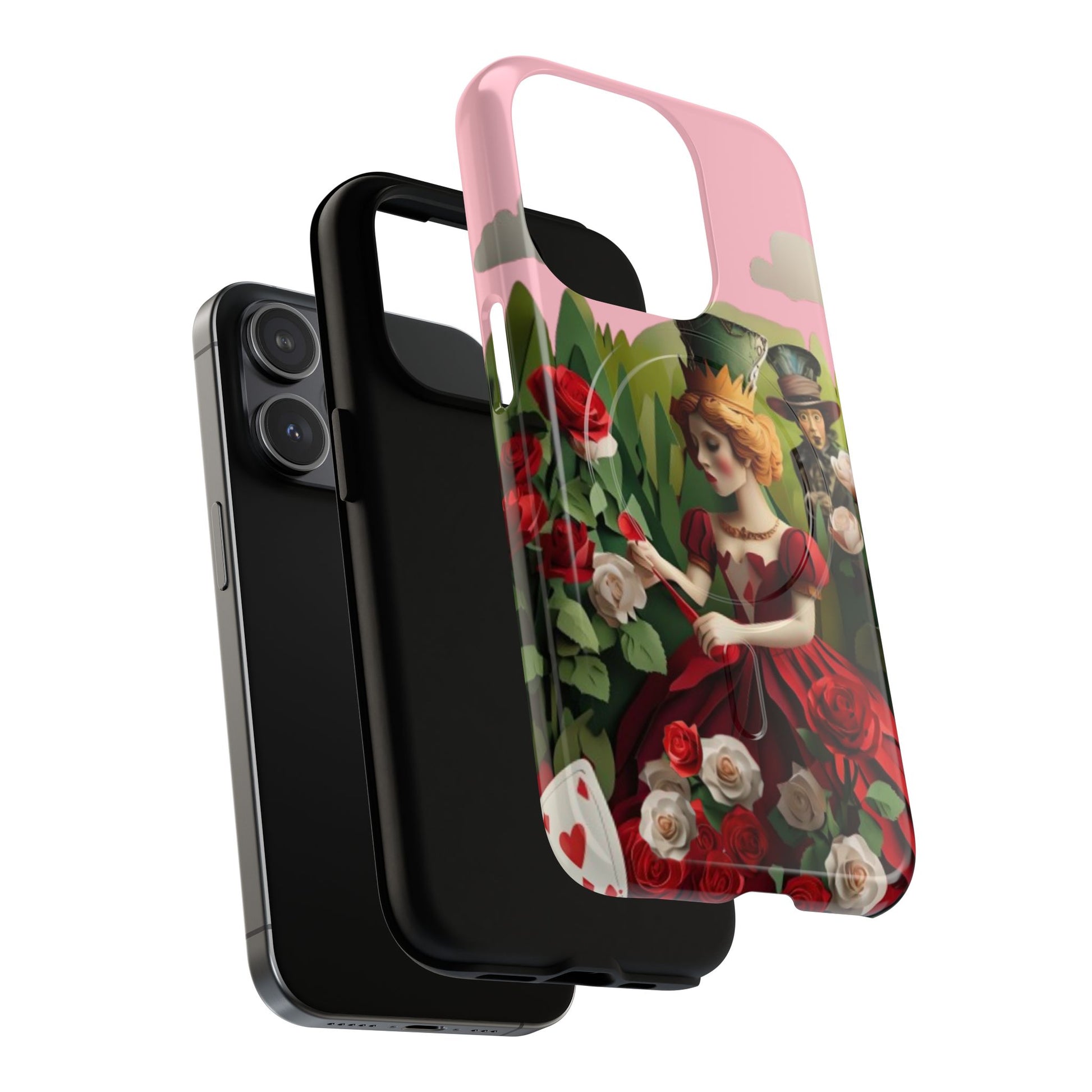 Regal Rose Court - iPhone 15 Pro MagSafe Phone Case - Whimsical Fantasy Floral Design