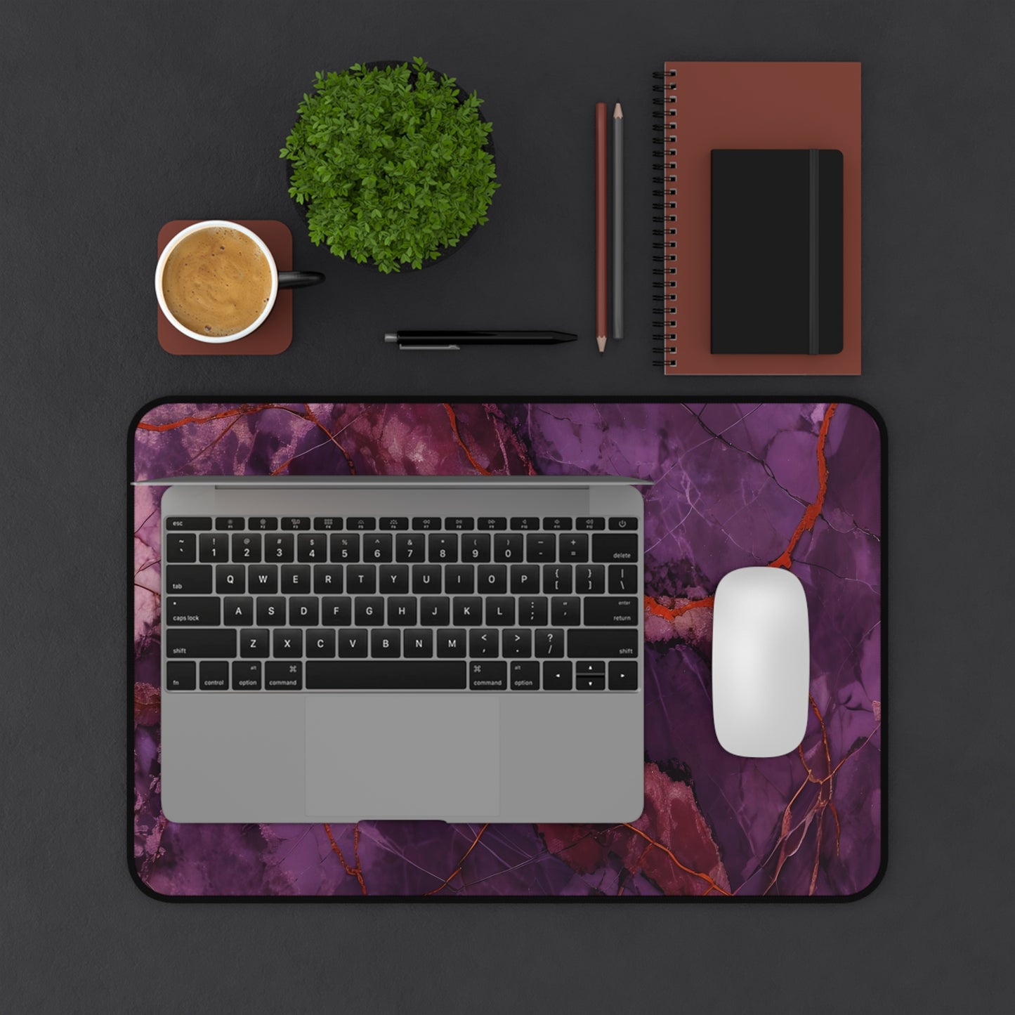 Amethyst Current Desk Mat - Premium Office Desk Pad, 3 Sizes Available, Artistic Workspace Protection