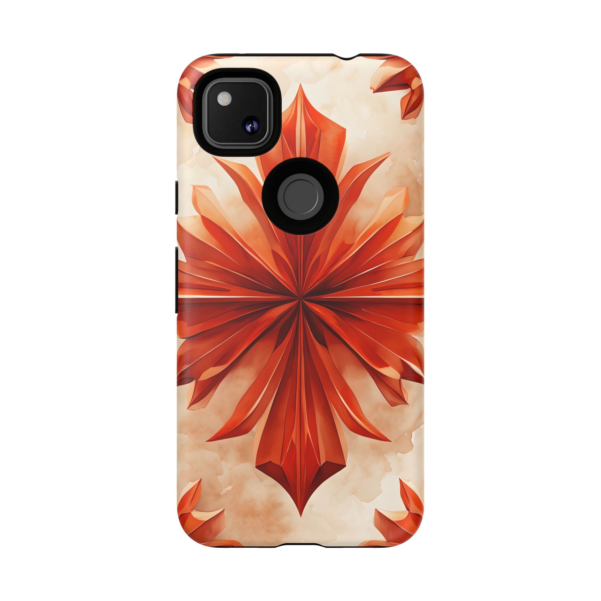 Sunset Fleur Google Pixel 4a - Kaleidoscope Collection of MagSafe Compatible - Vibrant Sunset Flower Design