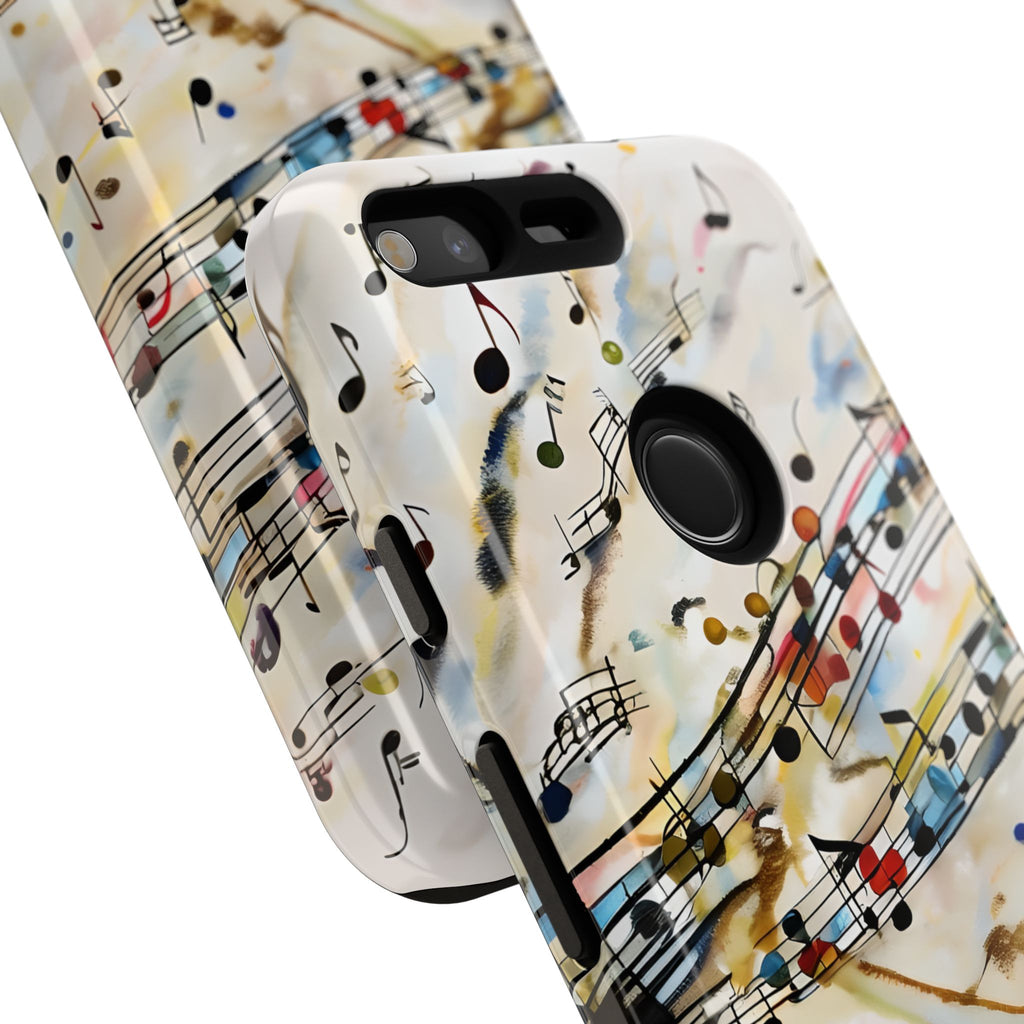 Melodic Flow Abstract Music Notes Tough Case for Google Pixel - Shockproof Phone Cover