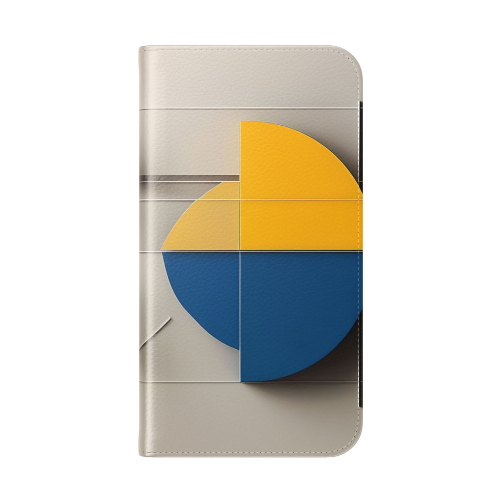 Chromatic Construct Wallet Phone Case - Modern Primary Color Design - Flip Cover for iPhone 15 Pro