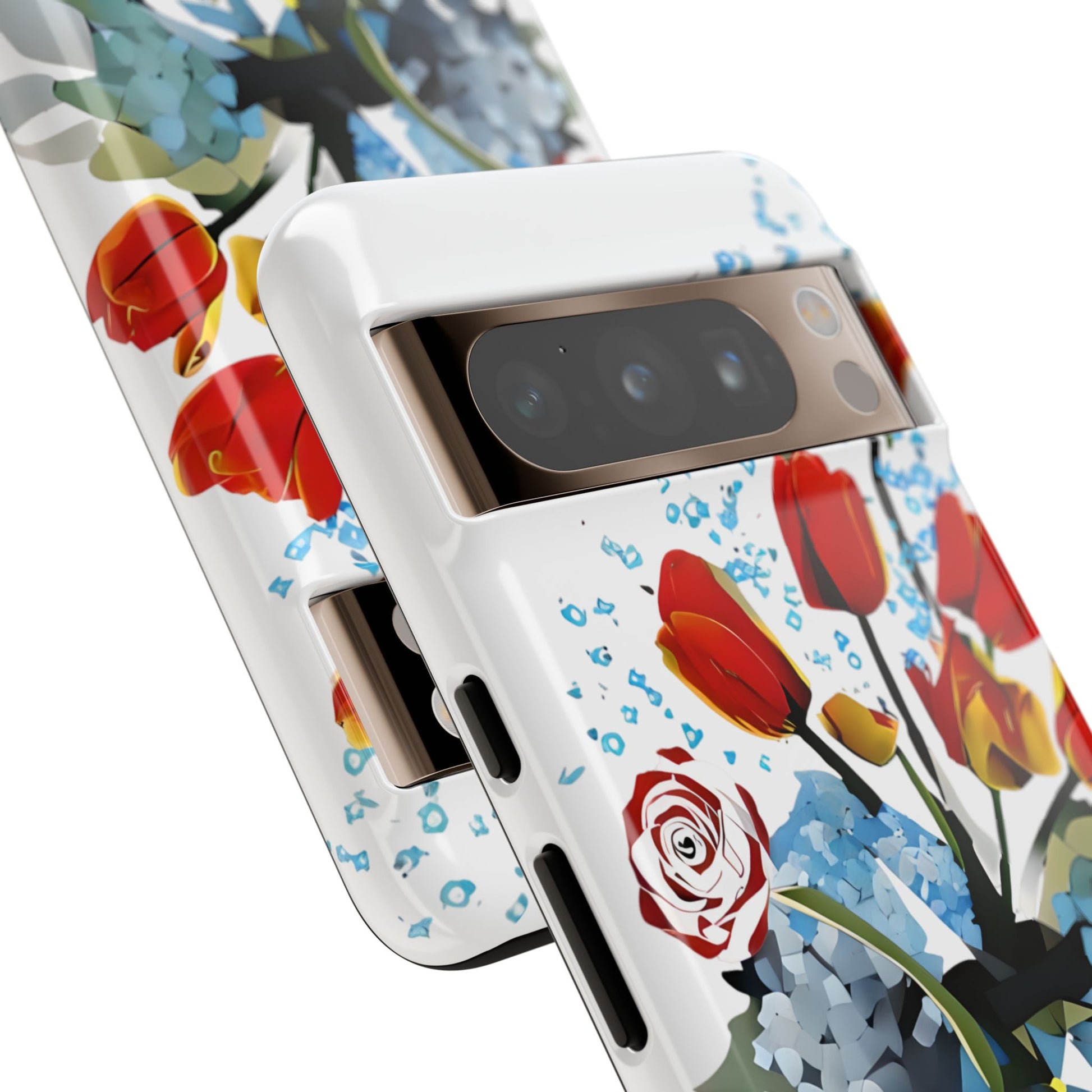 Bouquet Brilliance - Artistic Floral Google Pixel 8 Pro Tough Phone Case - Vibrant Tulip, Rose & Hydrangea Design