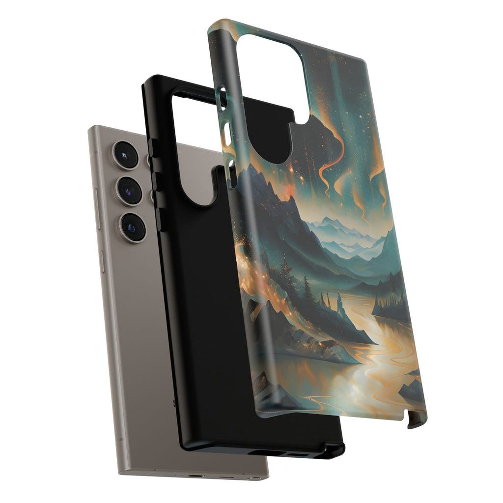 Aurora Dreamscape Samsung Galaxy S24 Ultra Tough Case - Artistic Northern Lights Cover - Premium Abstract Design