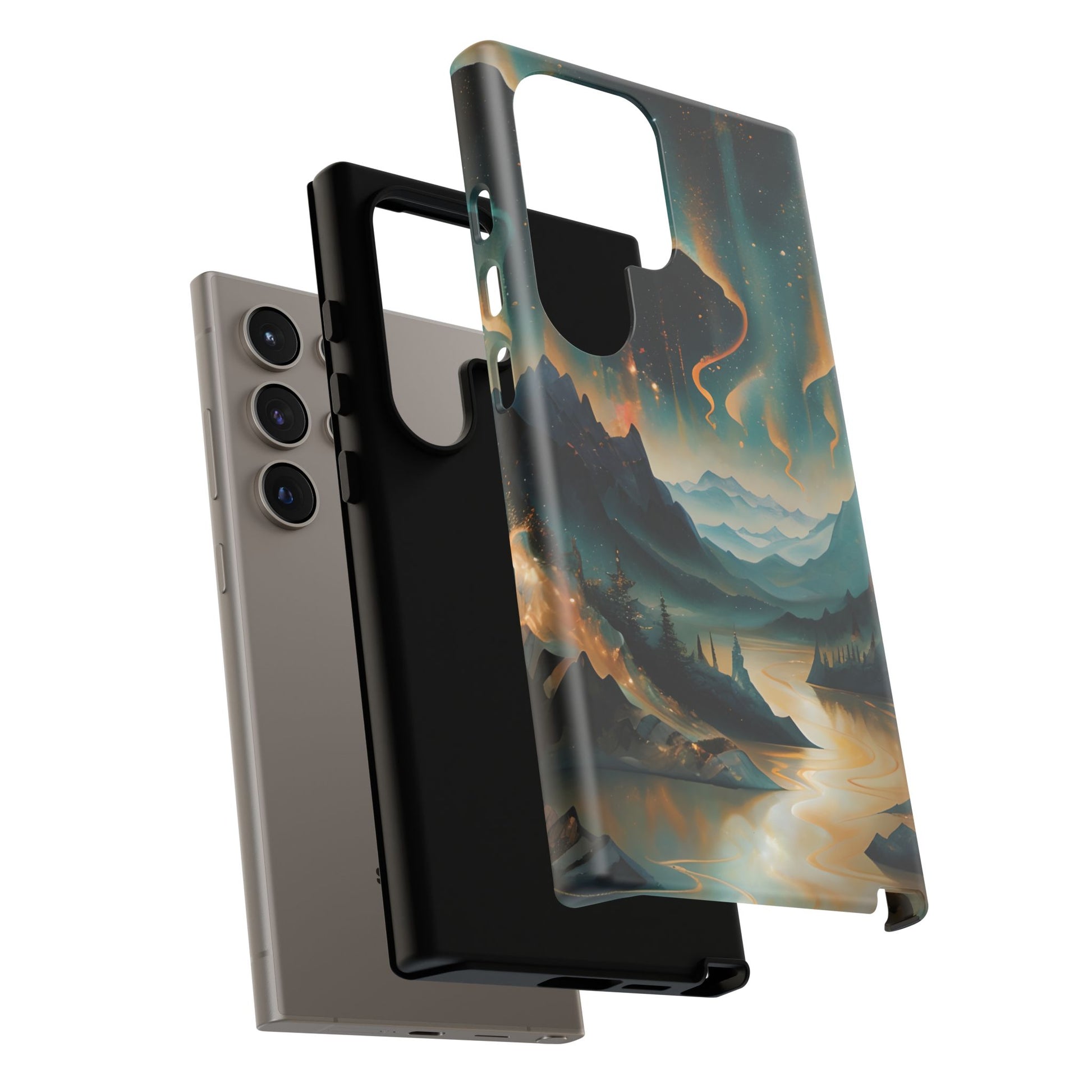 Aurora Dreamscape Samsung Galaxy S24 Ultra Tough Case - Artistic Northern Lights Cover - Premium Abstract Design