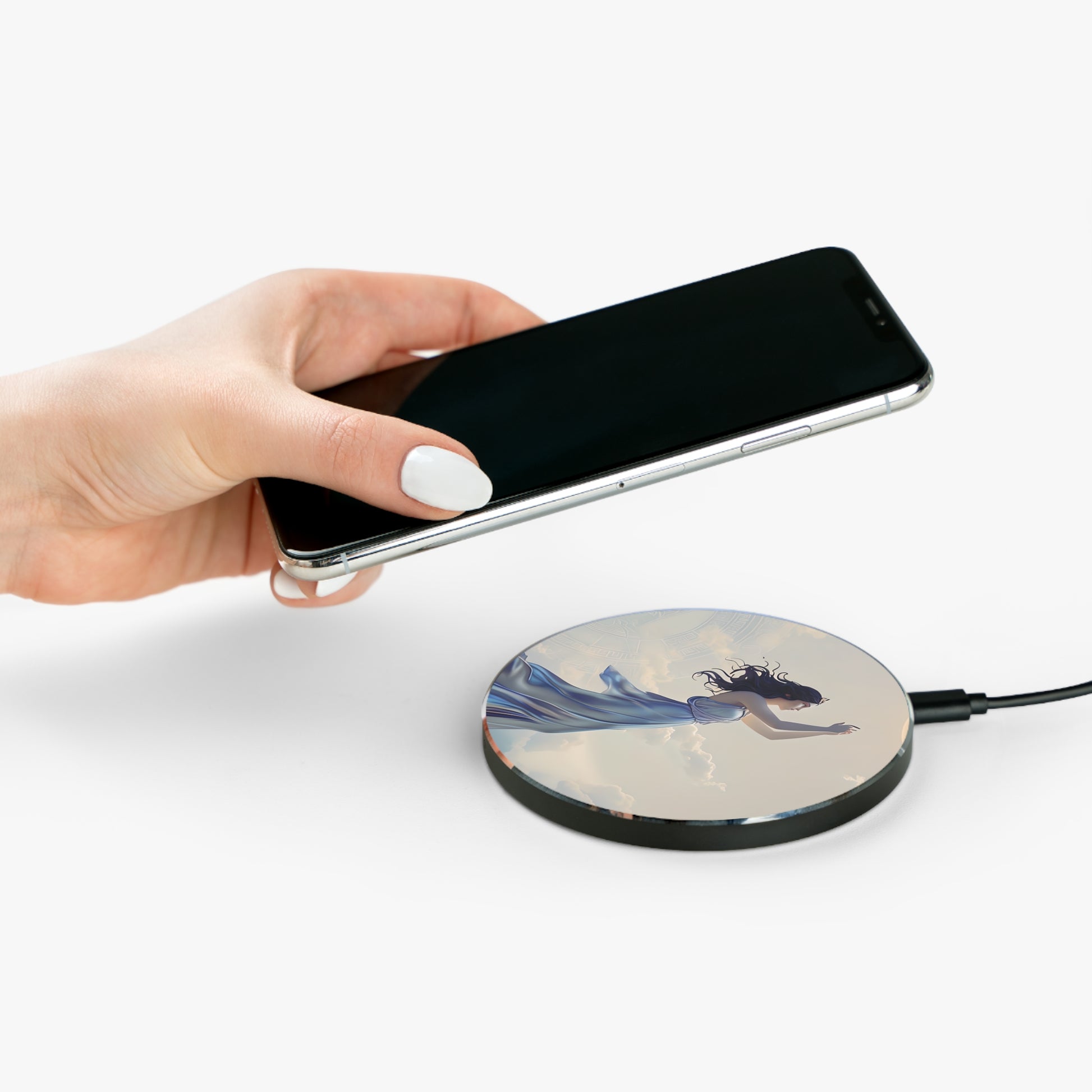Moonlit Ascend Qi Wireless Charger - 10W Fast Charging Pad for iPhone 15/16 - MagSafe Compatible Celestial Design