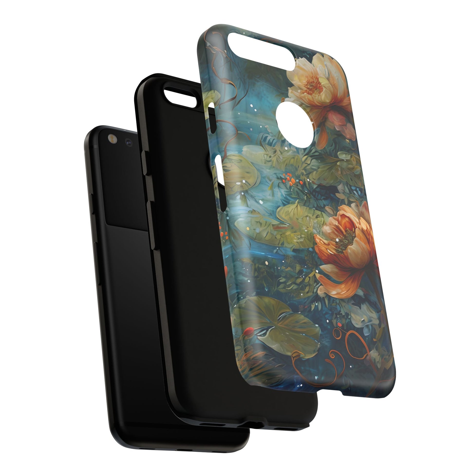 Waterlily Nocturne Tough Case for Google Pixel- Premium Artistic Shockproof Cover, Elegant Protective Phone Case