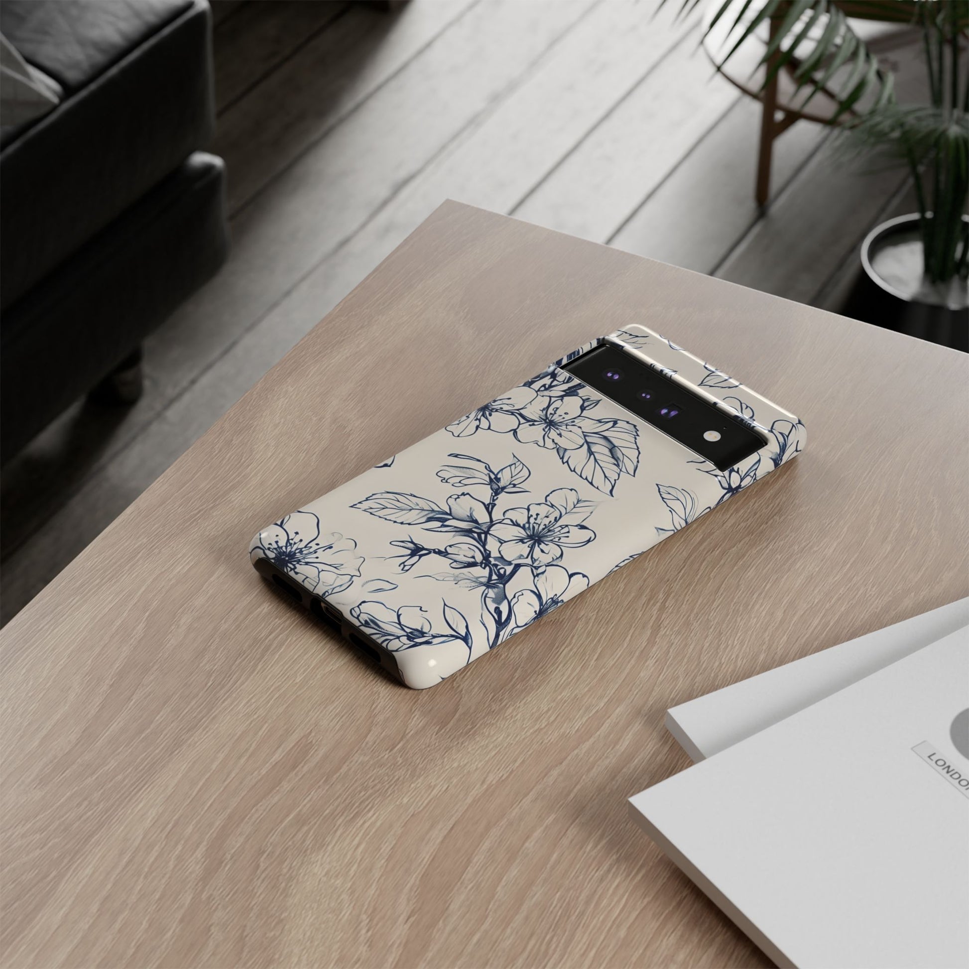 Blossom Sketch - Artistic Blue Floral Google Pixel 6 Pro - Tough Phone Case - Hand-Drawn Botanical Design