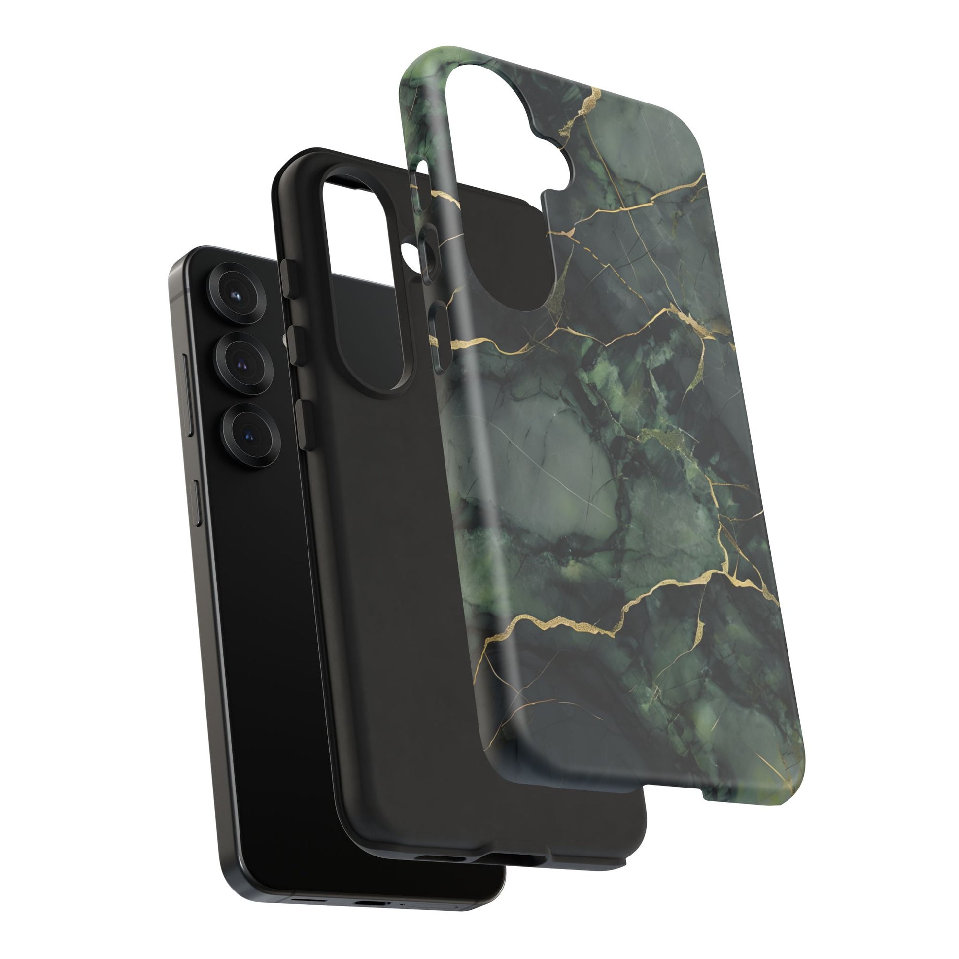 Verdant Vein Tough Case for Samsung Galaxy S25 - Luxury Gold Vein, Nature-Inspired Protective Cover