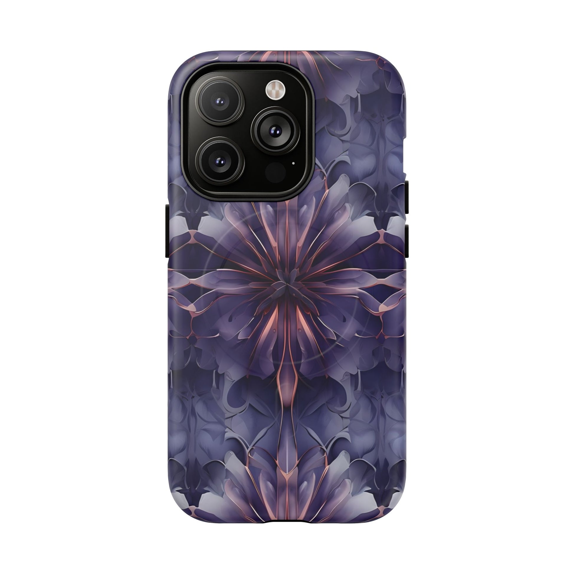 Twilight Tapestry - iPhone 14 Pro MagSafe Phone Case - Purple Kaleidoscope Design
