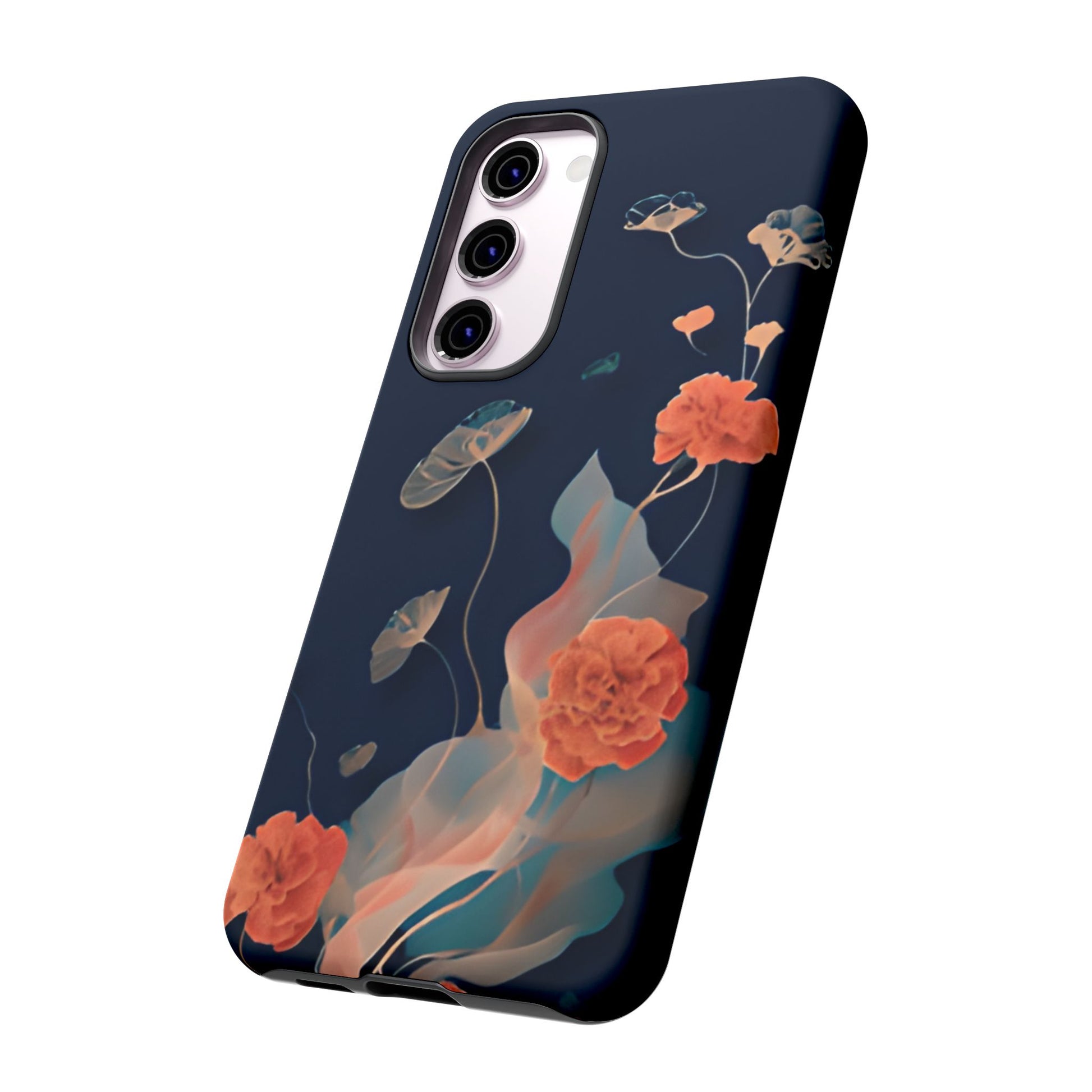 Lotus Reverie - Elegant Artistic Floral Samsung Galaxy S23 Plus Tough Phone Case - Painterly Lotus Blossom Design