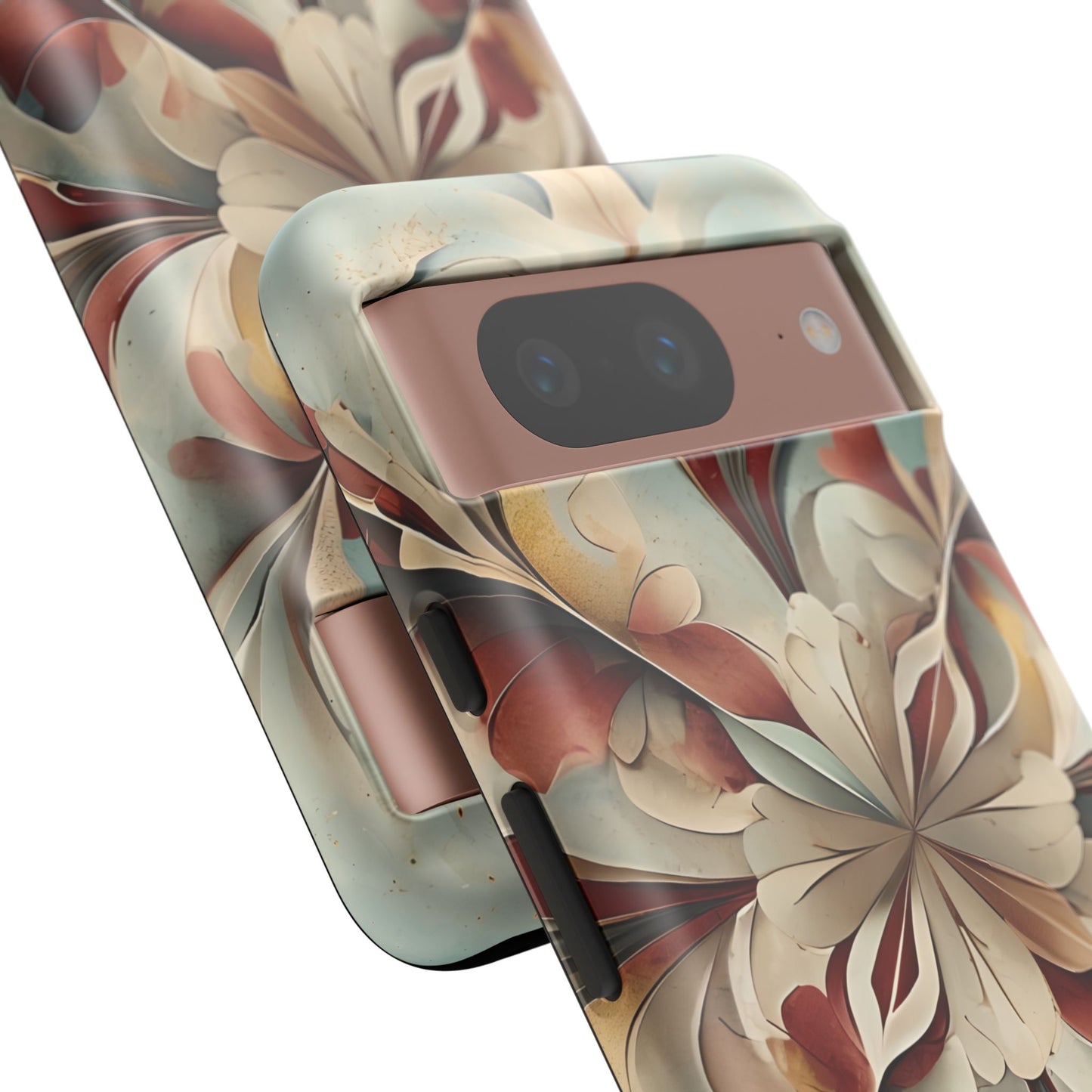 Vintage Baroque Blossom - Ornate Floral Art Google Pixel Tough Phone Case - Elegant Baroque-Inspired Design