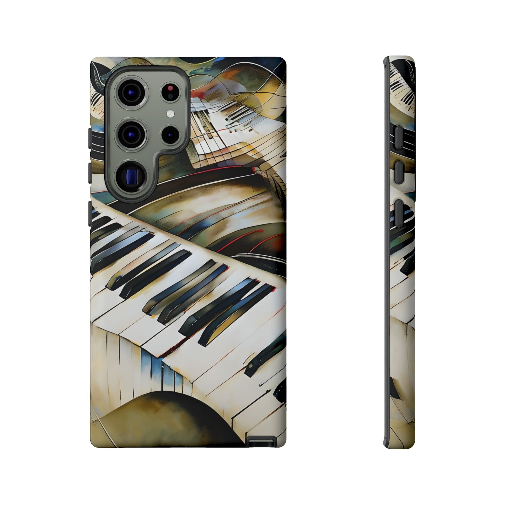 Ivory Cascade Abstract Keyboard Music Tough Case for Samsung Galaxy S23 Ultra - Shockproof Phone Cover
