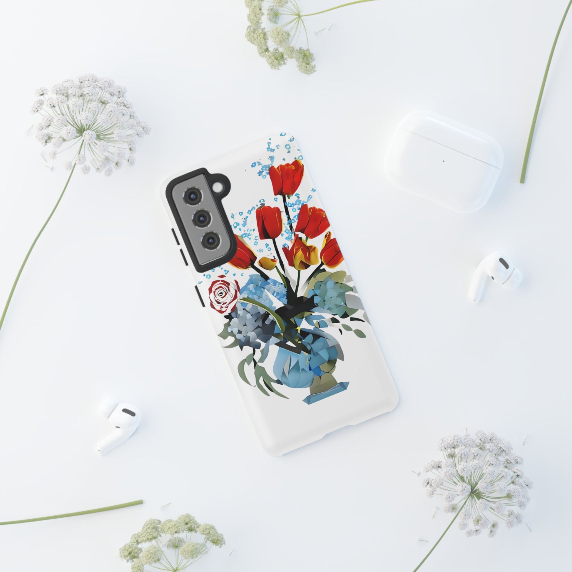 Bouquet Brilliance - Artistic Floral Samsung S21 Phone Case - Vibrant Tulip, Rose & Hydrangea Design