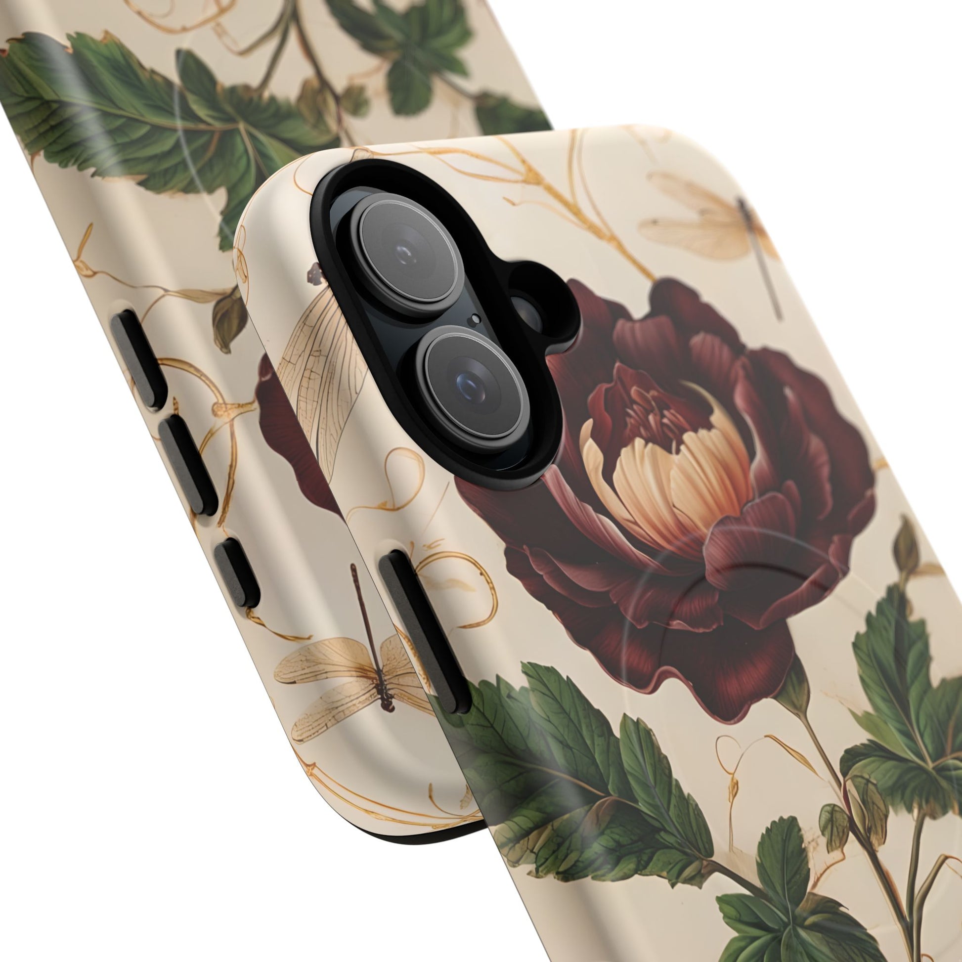Vintage Burgundy Rose - Elegant Floral iPhone 16 Plus Phone Case - Classic Painterly Rose Design