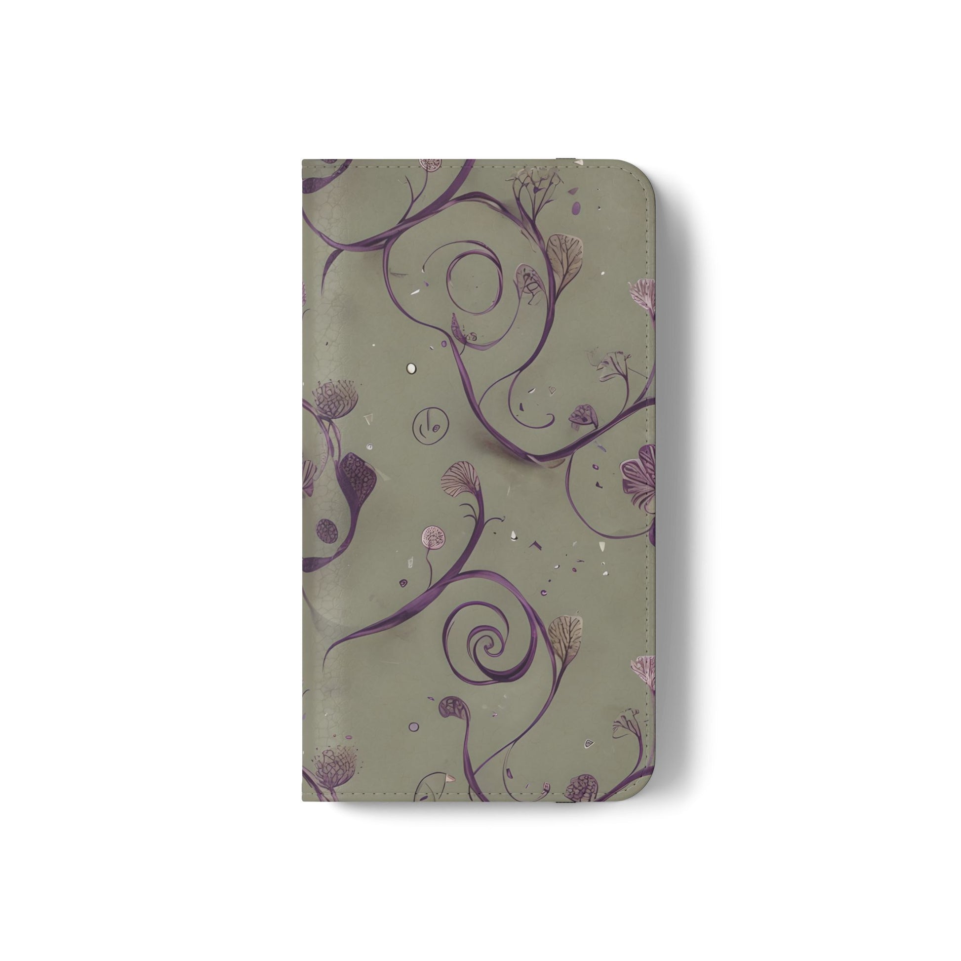 Twilight Thistle Bloom Wallet Phone Case - Elegant Purple Floral Vine Flip Cover for Samsung Galaxy S22