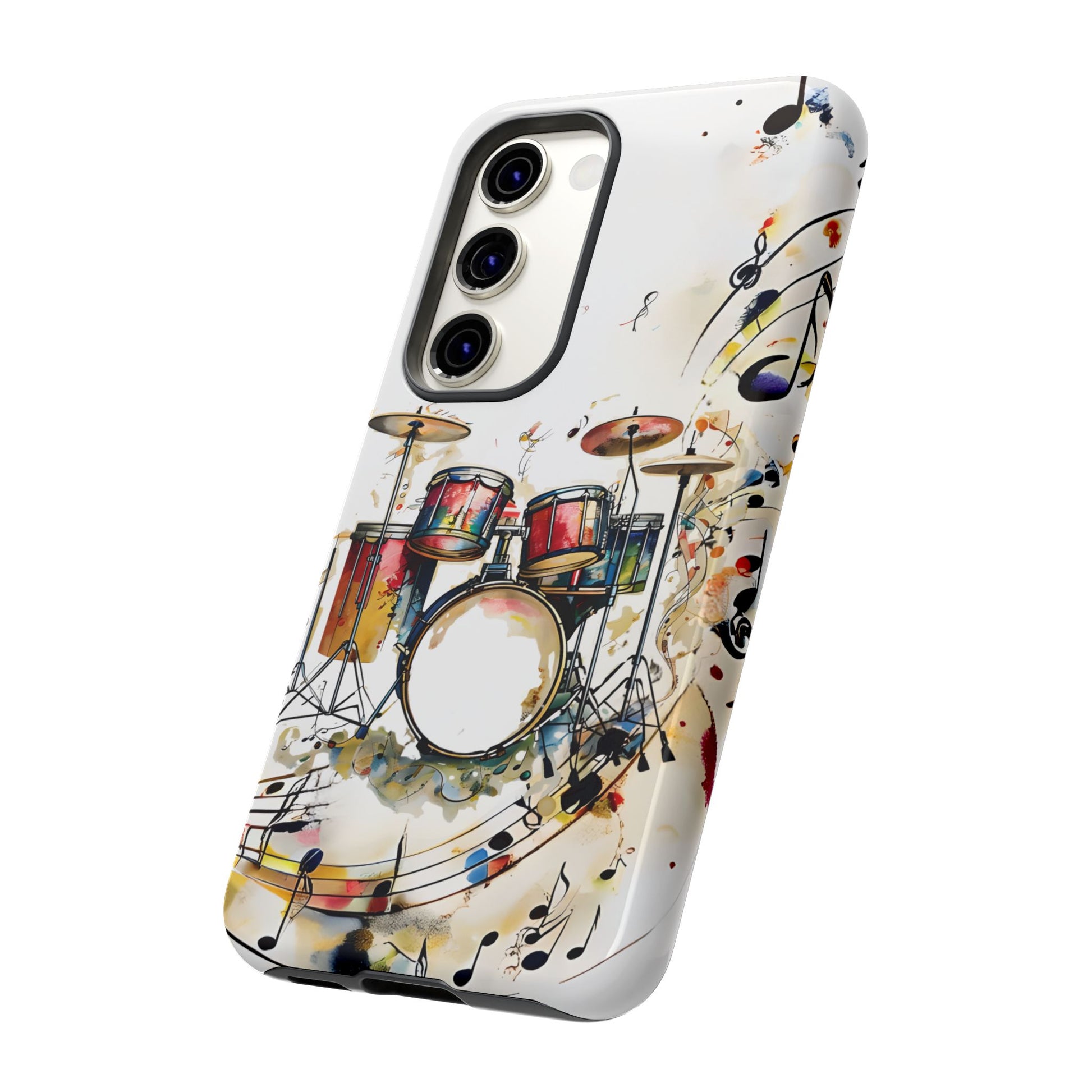 Beatline Abstract Drums and Music Notes Tough Case for Samsung Galaxy S23 - Shockproof Phone Cover