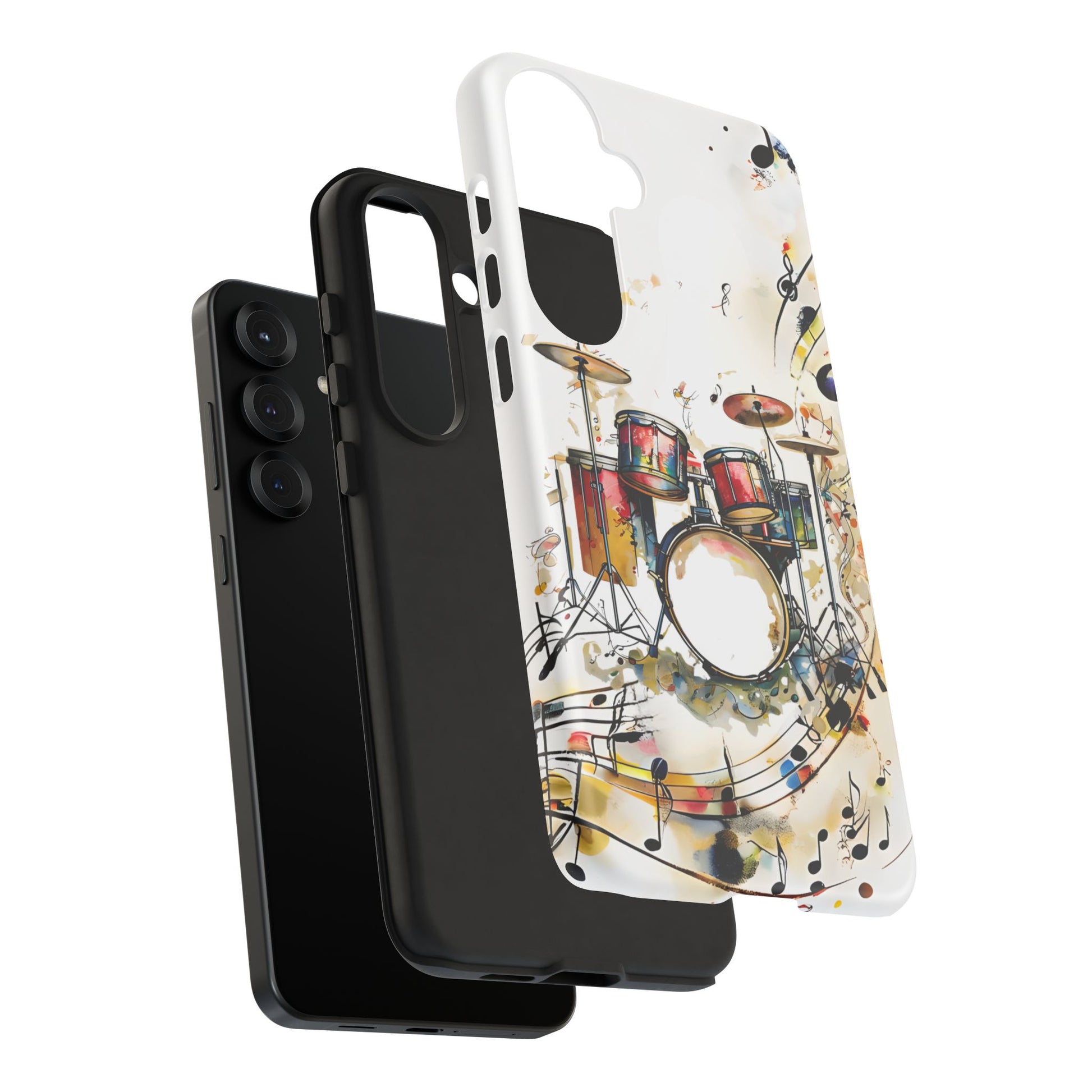 Beatline Abstract Drums and Music Notes Tough Case for Samsung Galaxy S25 Plus - Shockproof Phone Cover