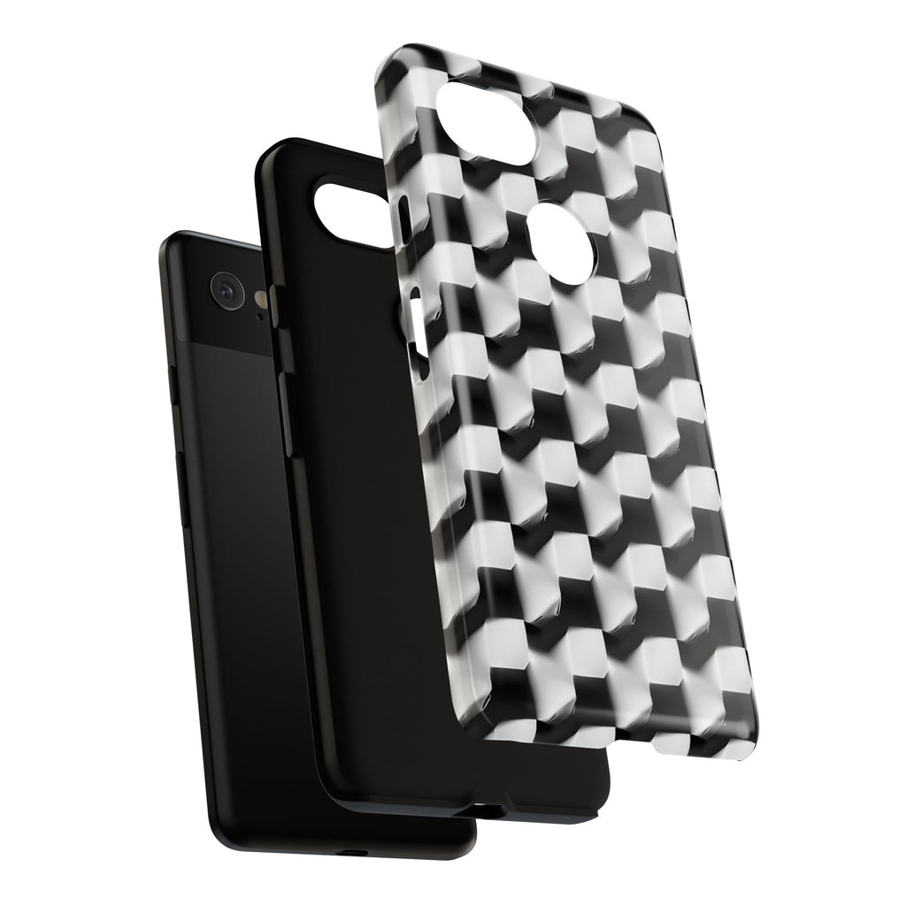 Monochrome Grid Tough Case for Google Pixel 2XL - Classic Checkerboard, Black & White, Minimalist Trend