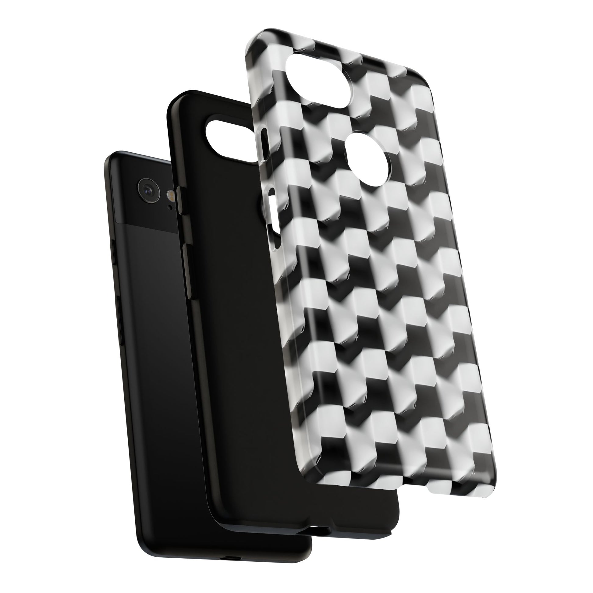 Monochrome Grid Tough Case for Google Pixel 2XL - Classic Checkerboard, Black & White, Minimalist Trend