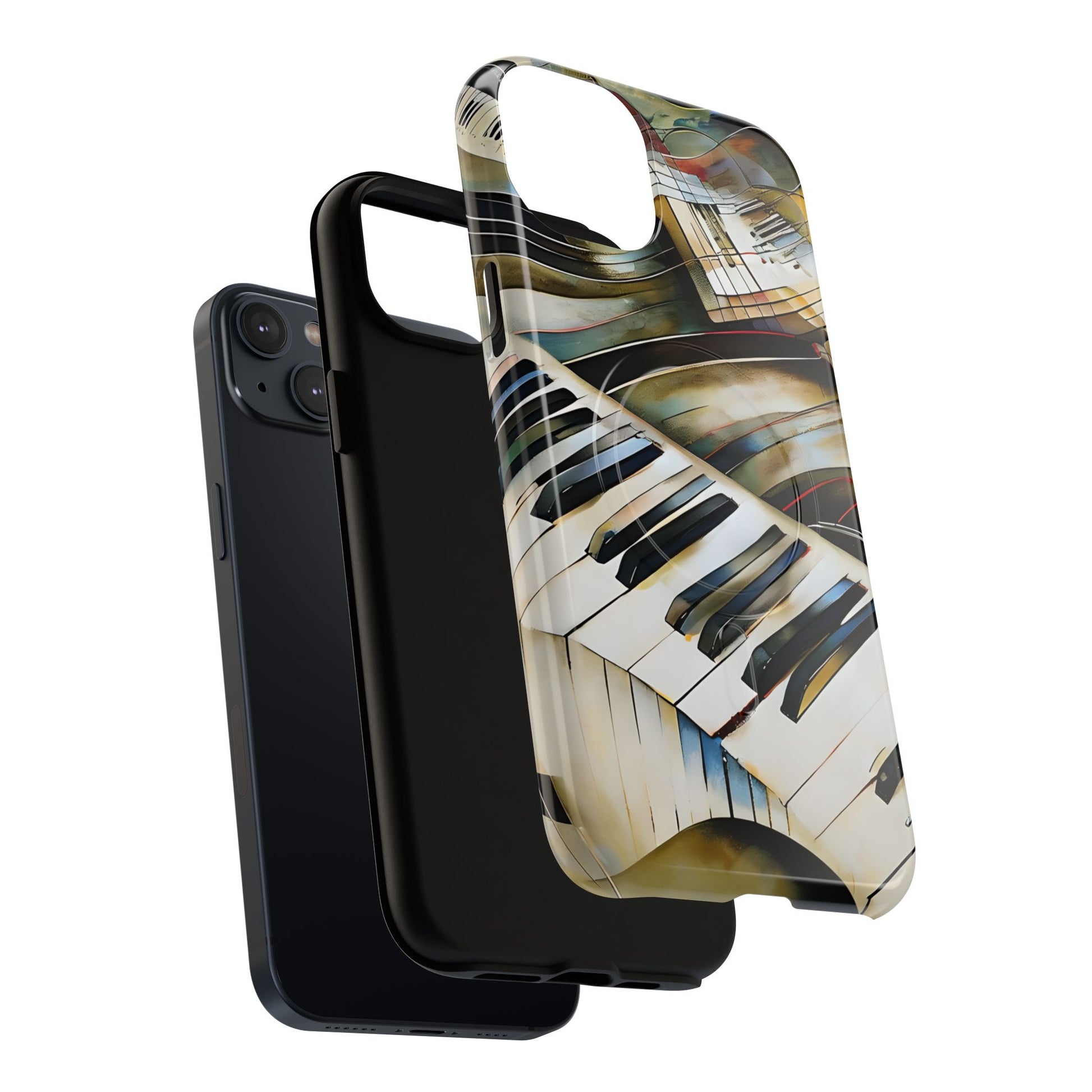 Ivory Cascade Abstract Keyboard Music iPhone 14 Plus MagSafe Case