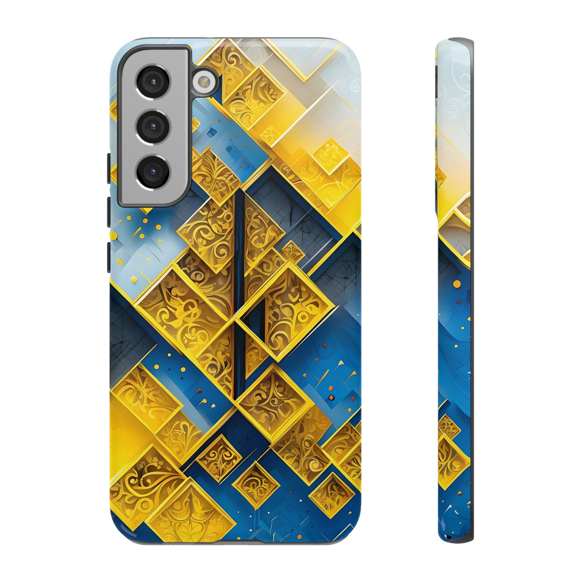 Golden Ascent Luxe Geometric Samsung Galaxy S22 Plus Tough Case - Elegant Abstract Gold Design