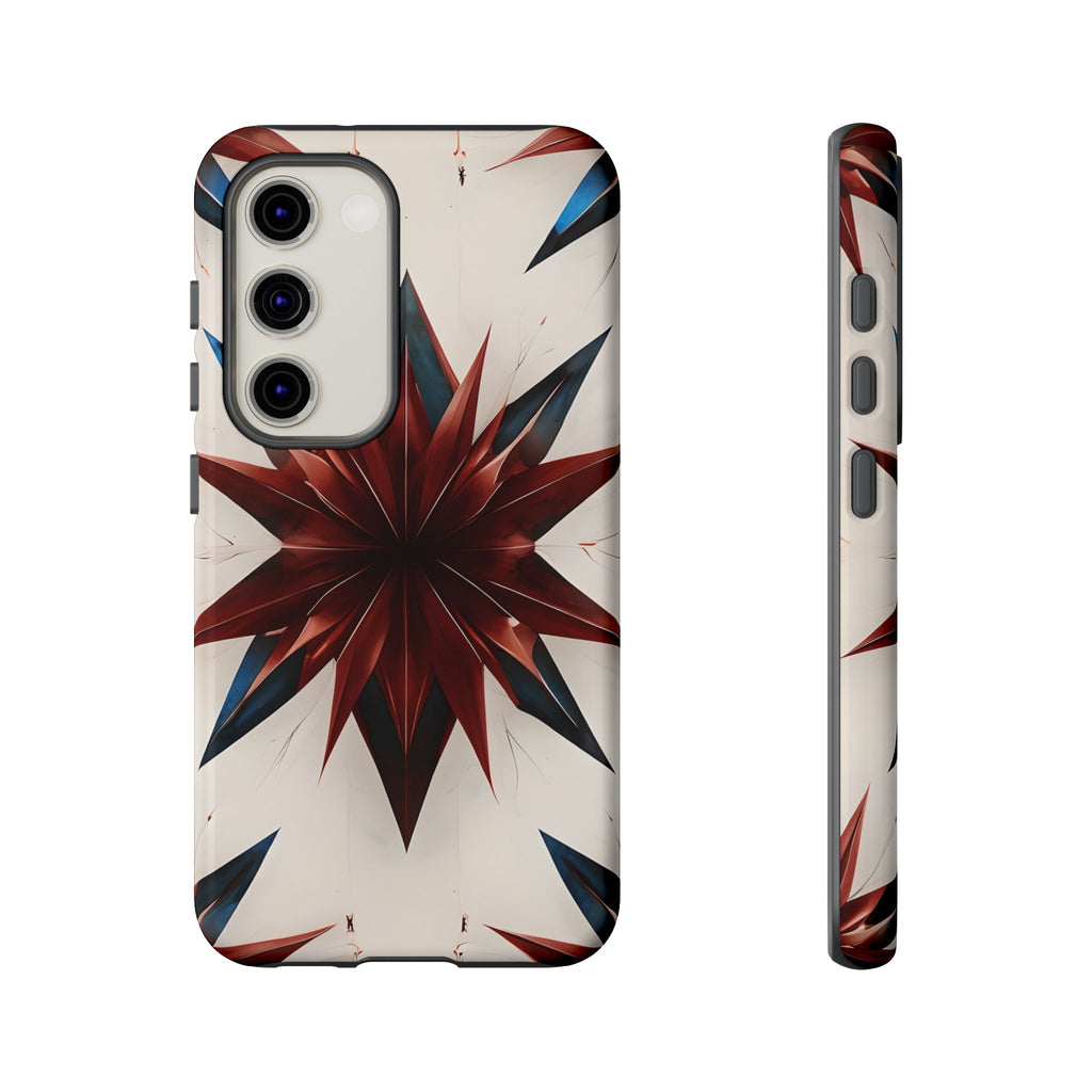 Garnet Starburst - Kaleidoscope Collection Gemstone Floral - Samsung Galaxy S23 Tough Phone Case - Floral Burst Design