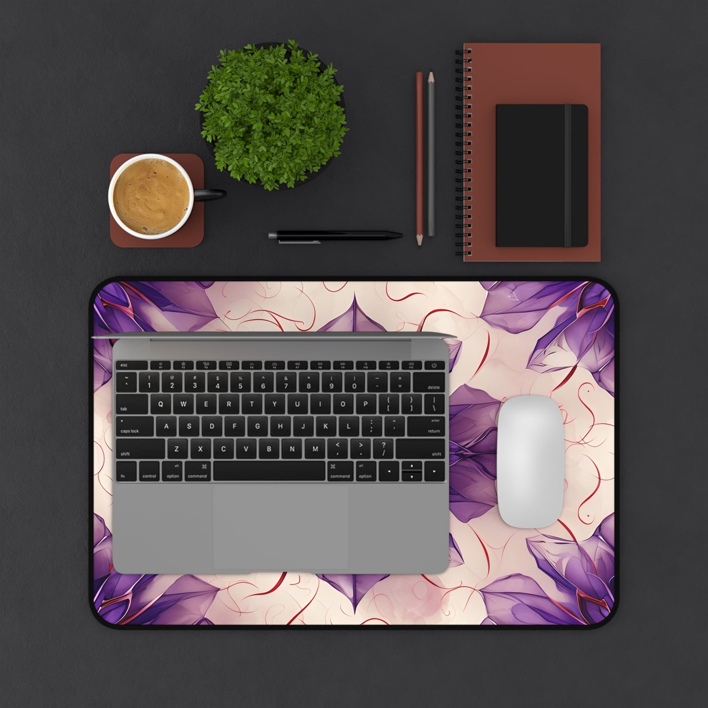 Violet Reverie Designer Desk Mat - Premium Office Desk Pad, 3 Sizes Available, Artistic Workspace Protection