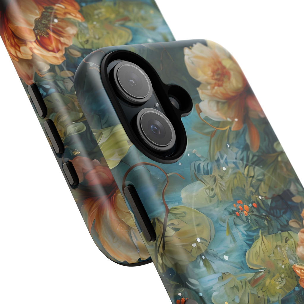 Waterlily Nocturne iPhone 16 Case - Artistic Tough Cover - MagSafe Compatible - Premium Drop Protection