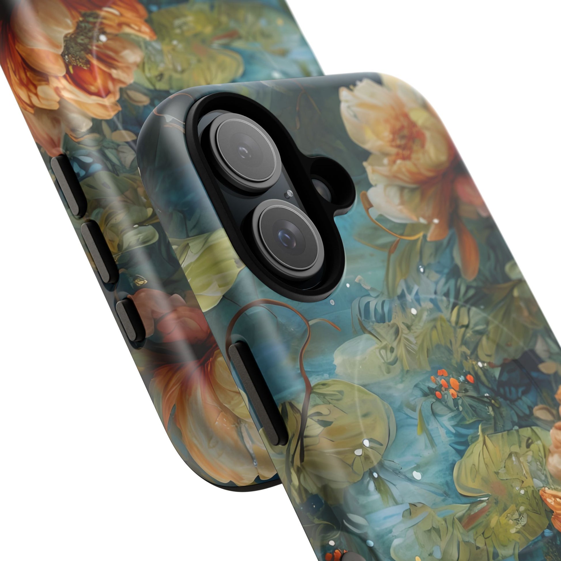Waterlily Nocturne iPhone 16 Case - Artistic Tough Cover - MagSafe Compatible - Premium Drop Protection