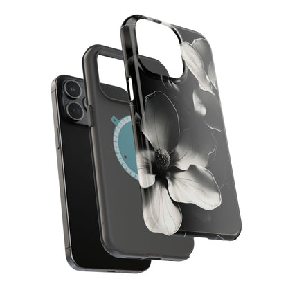 Monochrome Magnolia iPhone MagSafe Case