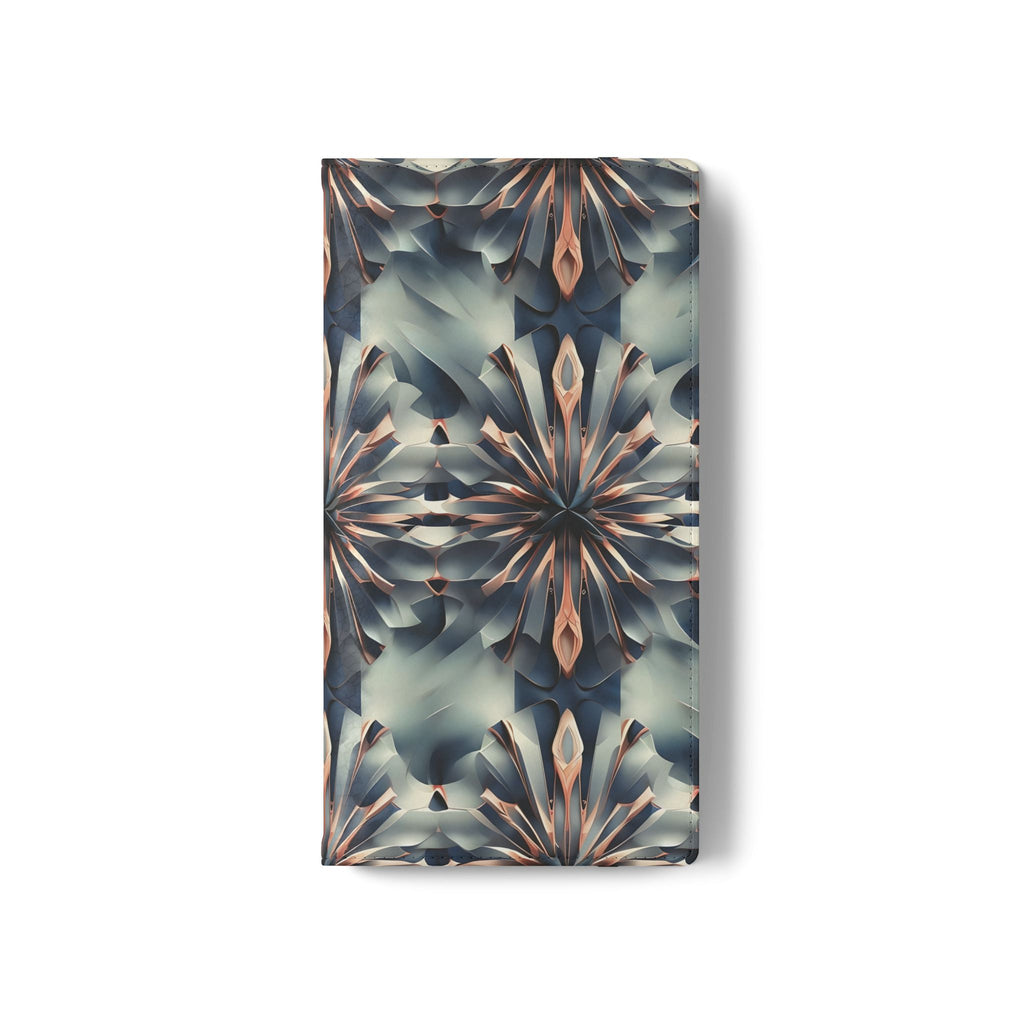 Obsidian Kaleidoscope Samsung Galaxy S22 Ultra Wallet Case - Elegant Abstract Flip Cover with Card Slots