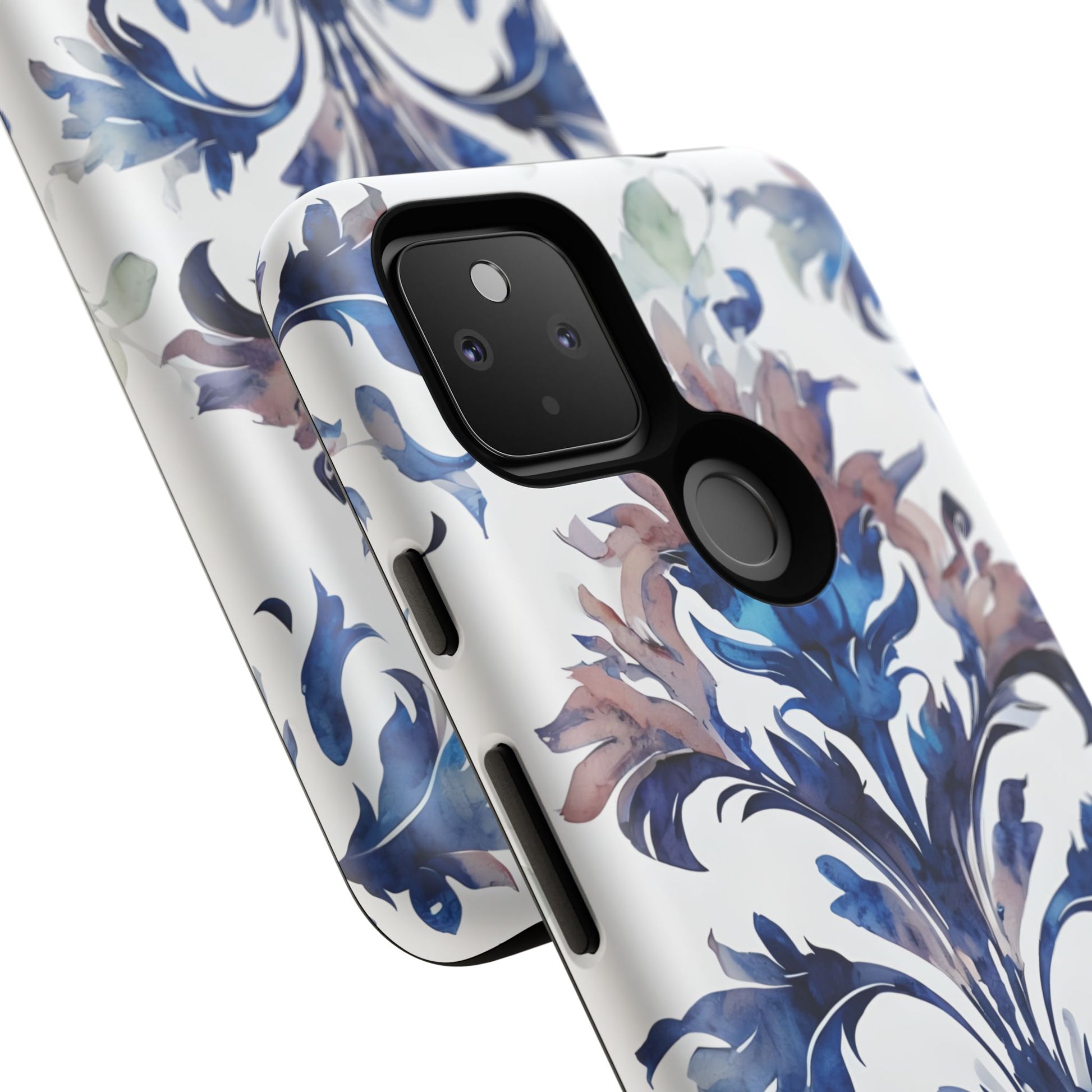 Delft Reverie - Elegant Blue & White Google Pixel 4a 5G Tough Phone Case - Dutch Delftware-Inspired Floral Design