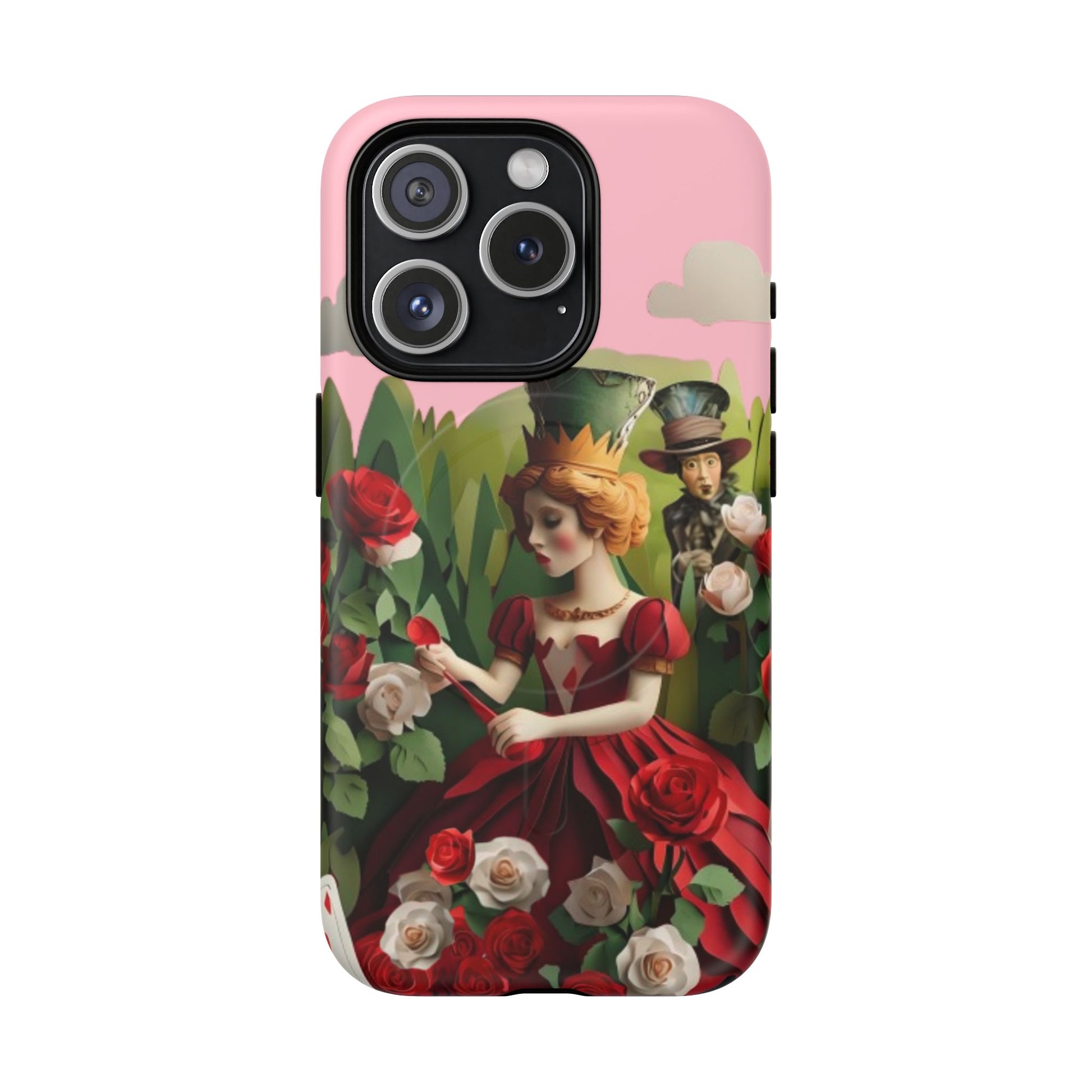 Regal Rose Court - iPhone 15 Pro MagSafe Phone Case - Whimsical Fantasy Floral Design