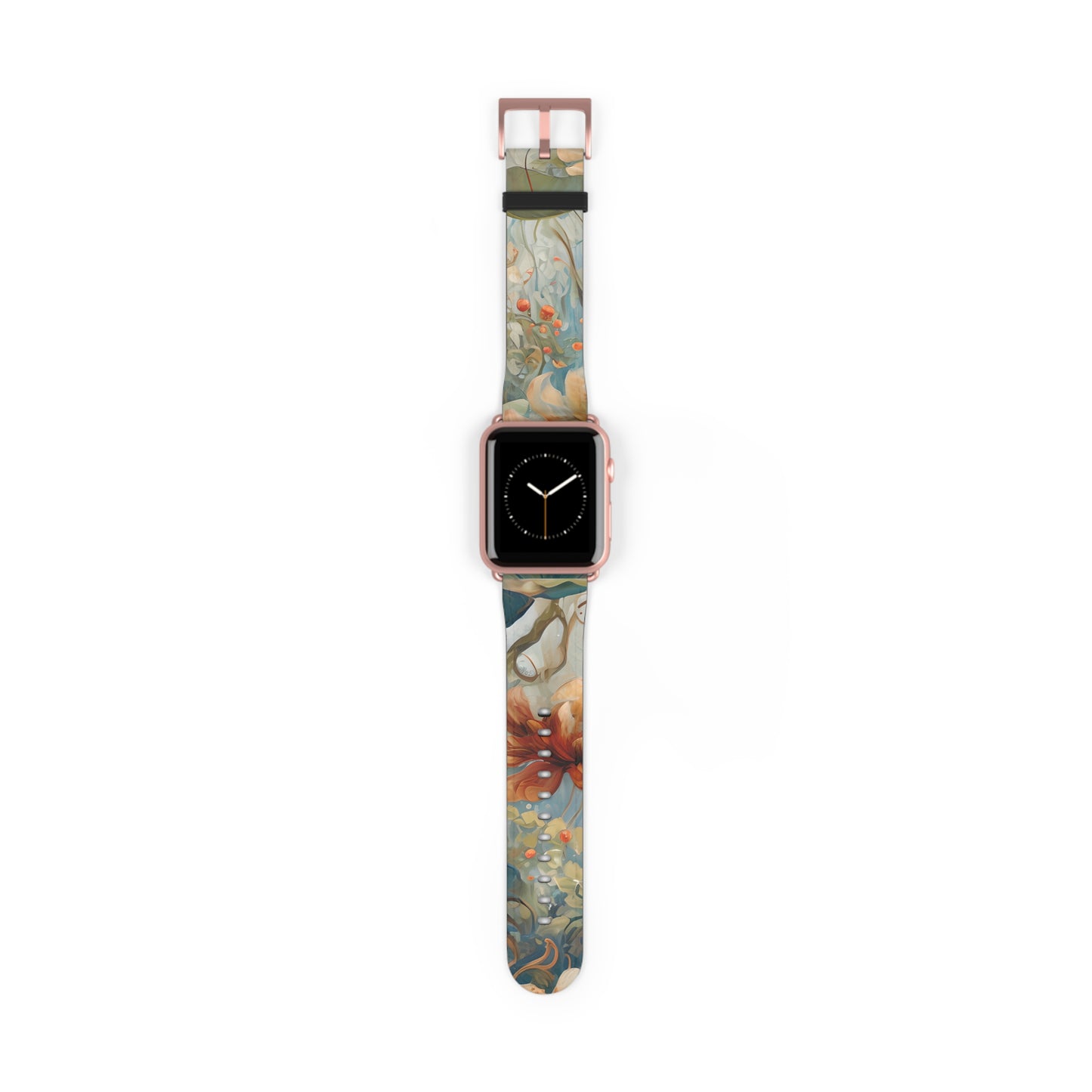 Waterlily Dreamscape Designer Apple Watch Band - Premium Custom Strap for Series 1-9, SE & Ultra - Artistic Vegan Leather